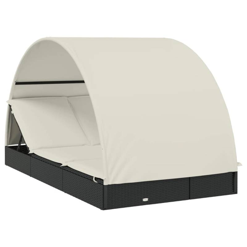 vidaXL Sonnenliege für 2 Personen 211x112x140 cm mit Runddach Schwarz von VIDAXL