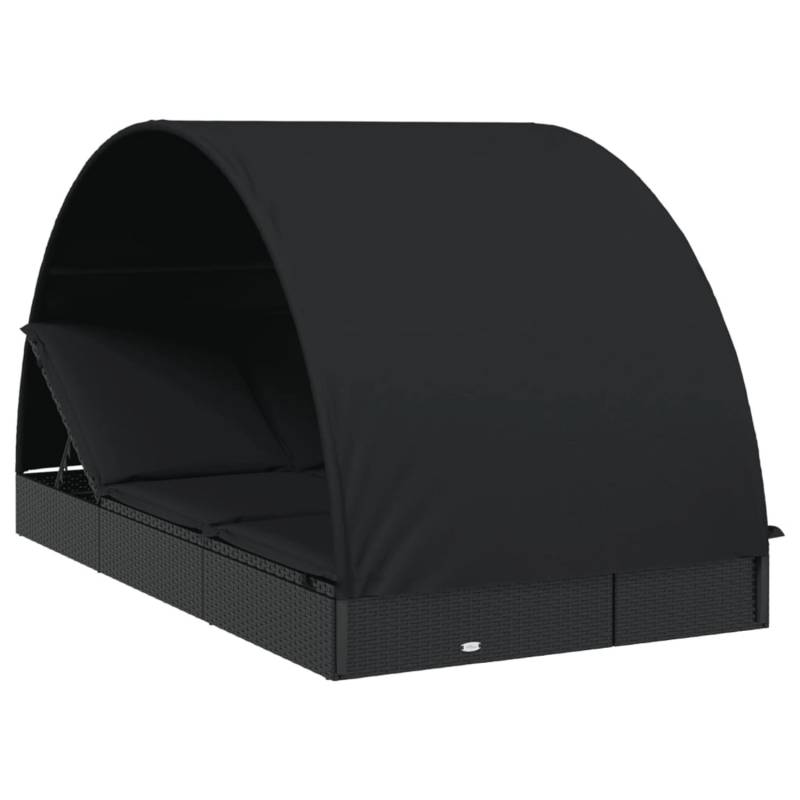vidaXL Sonnenliege für 2 Personen mit Runddach Schwarz 211x112x140 cm von VIDAXL