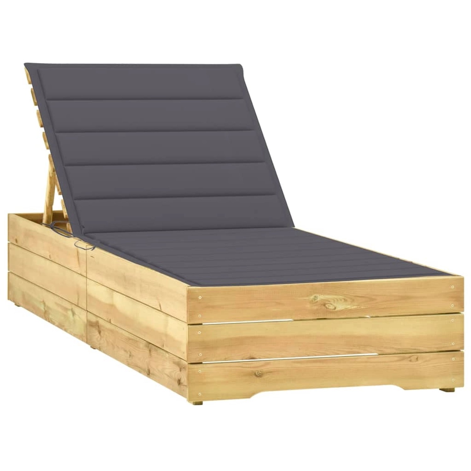 vidaXL Sonnenliege mit Anthrazit Auflage Imprägniertes Kiefernholz 198 x 68 x 28-75 cm vidaXL Sonnenliege mit Anthrazit Auflage Imprägniertes Kiefernholz 198 x 68 x 28-75 cm von VIDAXL