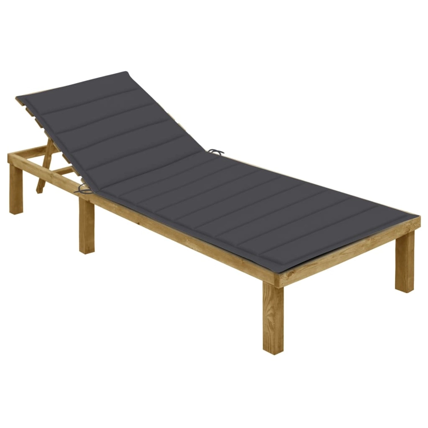 vidaXL Sonnenliege mit Anthrazit Auflage Imprägniertes Kiefernholz 200 x 70 x 31,5-77 cm vidaXL Sonnenliege mit Anthrazit Auflage Imprägniertes Kiefernholz 200 x 70 x 31,5-77 cm von VIDAXL