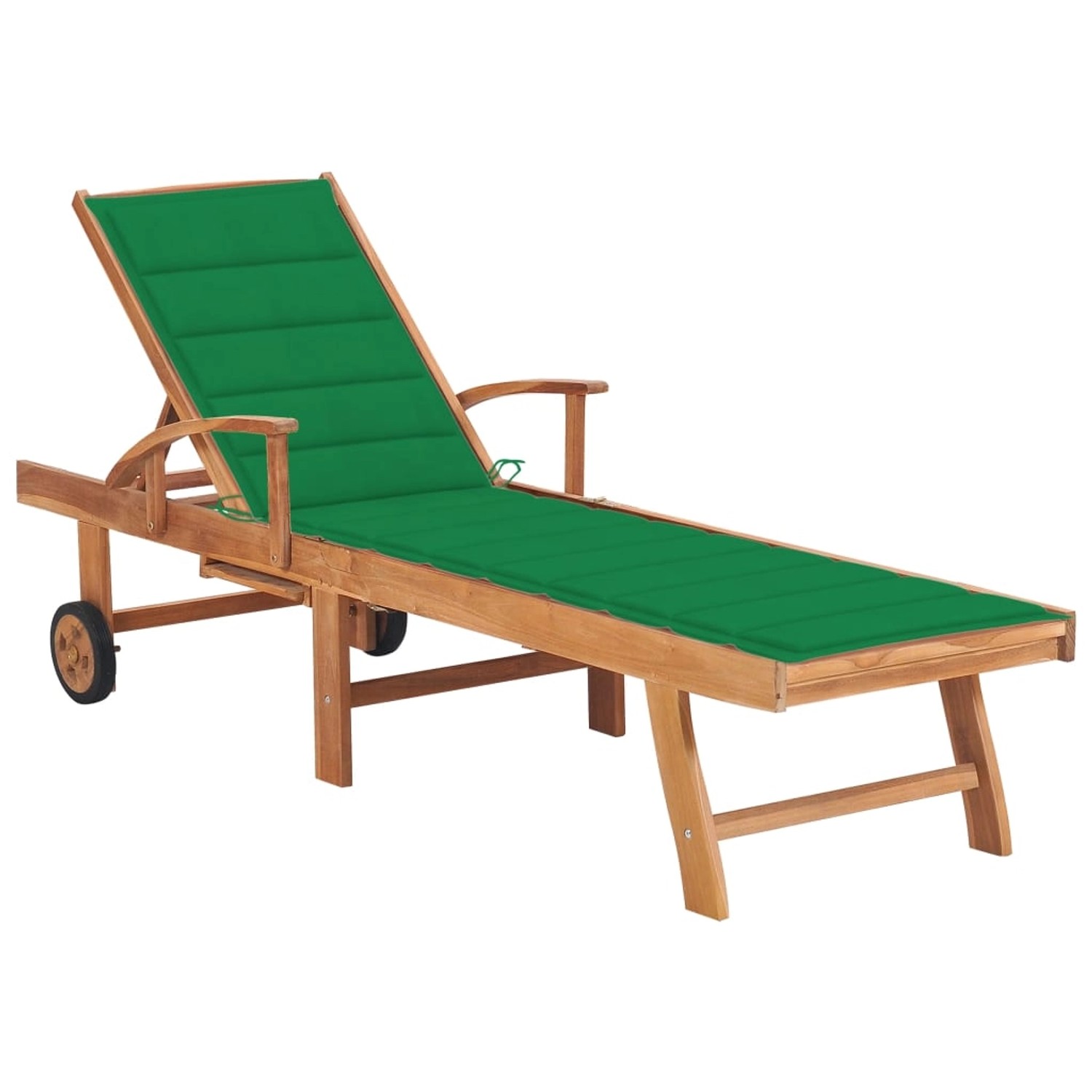vidaXL Sonnenliege mit Auflage Grün Massivholz Teak vidaXL Sonnenliege mit Auflage Grün Massivholz Teak von VIDAXL