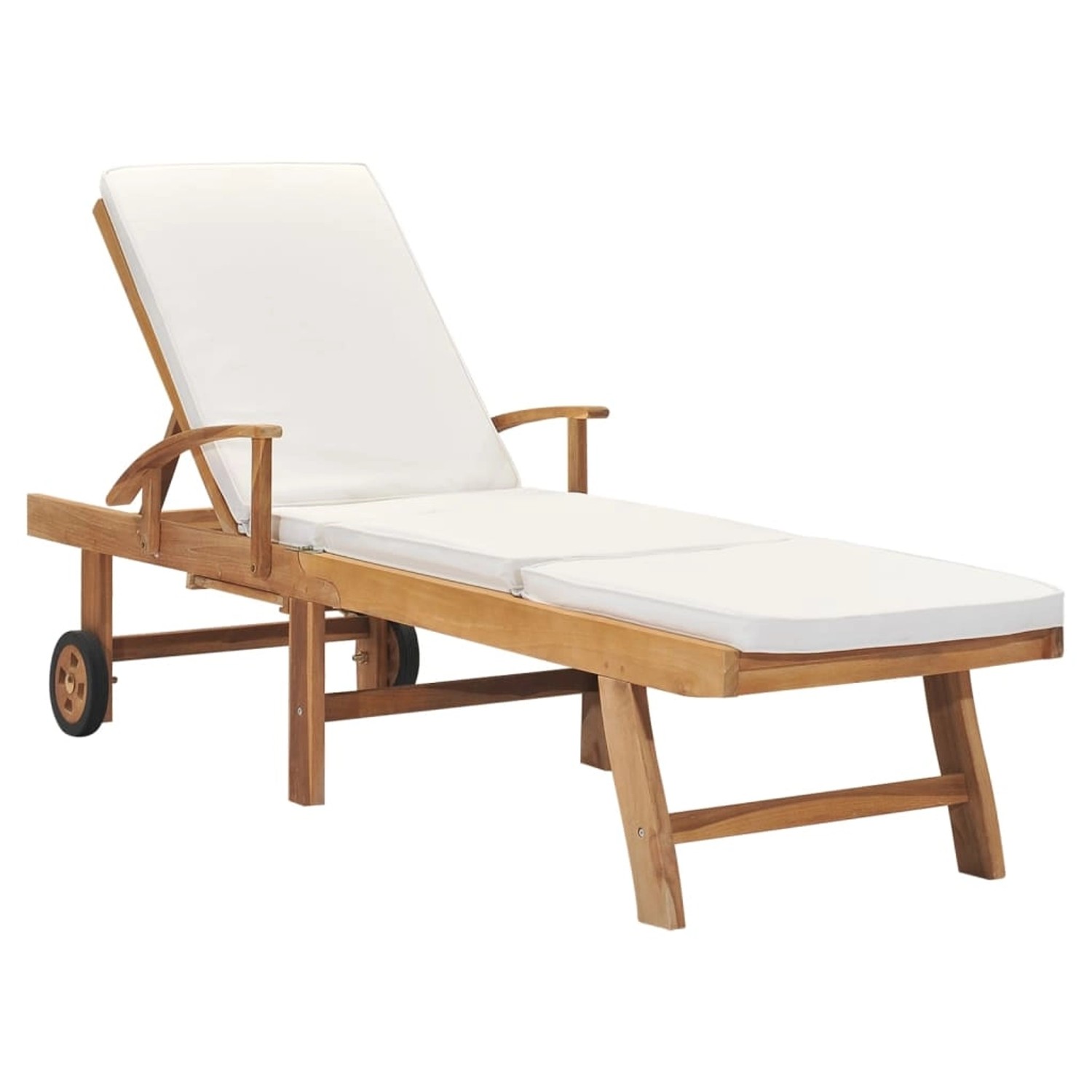 vidaXL Sonnenliege mit Auflage Massivholz Teak Creme 48022 vidaXL Sonnenliege mit Auflage Massivholz Teak Creme 48022 von VIDAXL