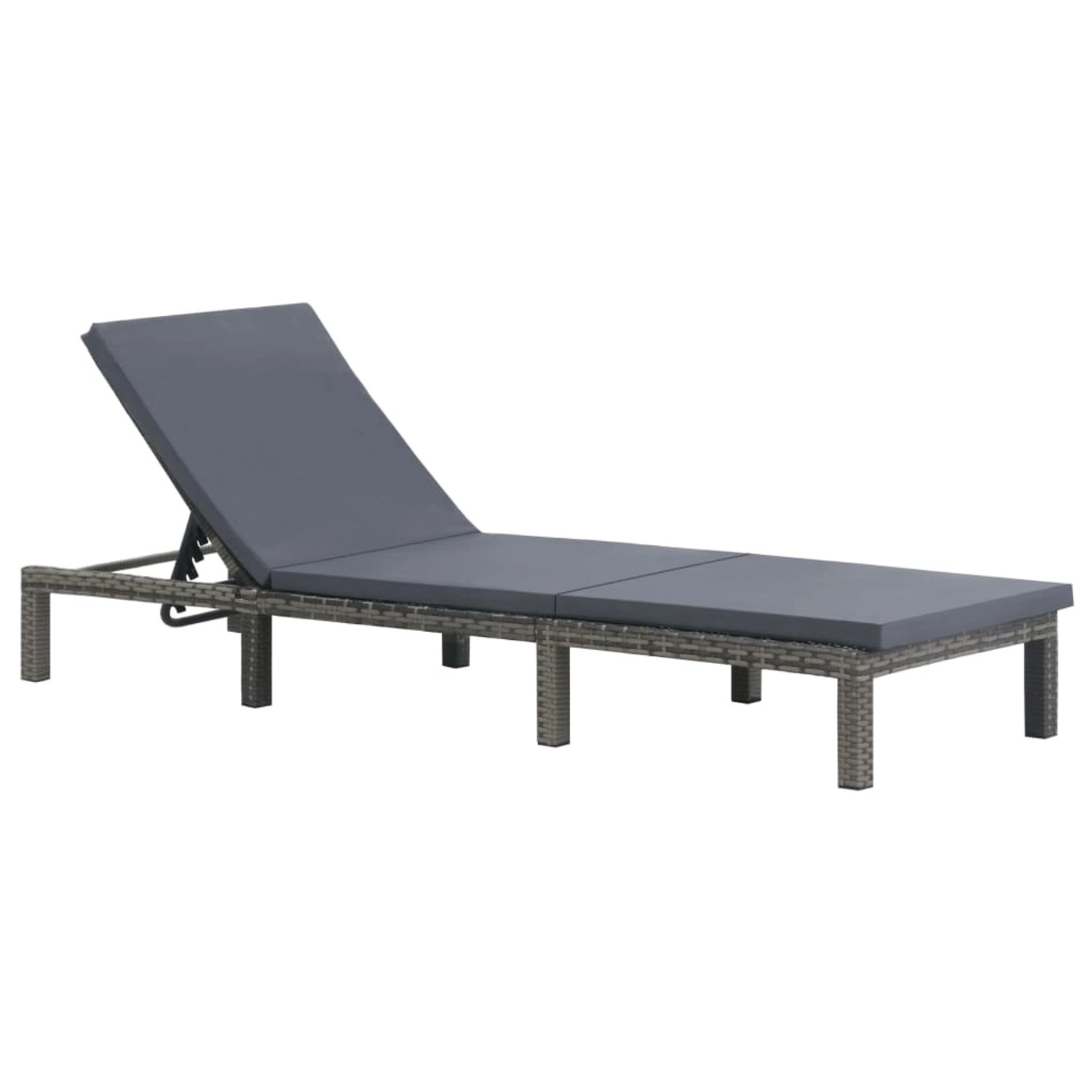 vidaXL Sonnenliege mit Auflage Poly Rattan Anthrazit Kissen-Farbe Anthrazit vidaXL Sonnenliege mit Auflage Poly Rattan Anthrazit Kissen-Farbe Anthrazit von VIDAXL