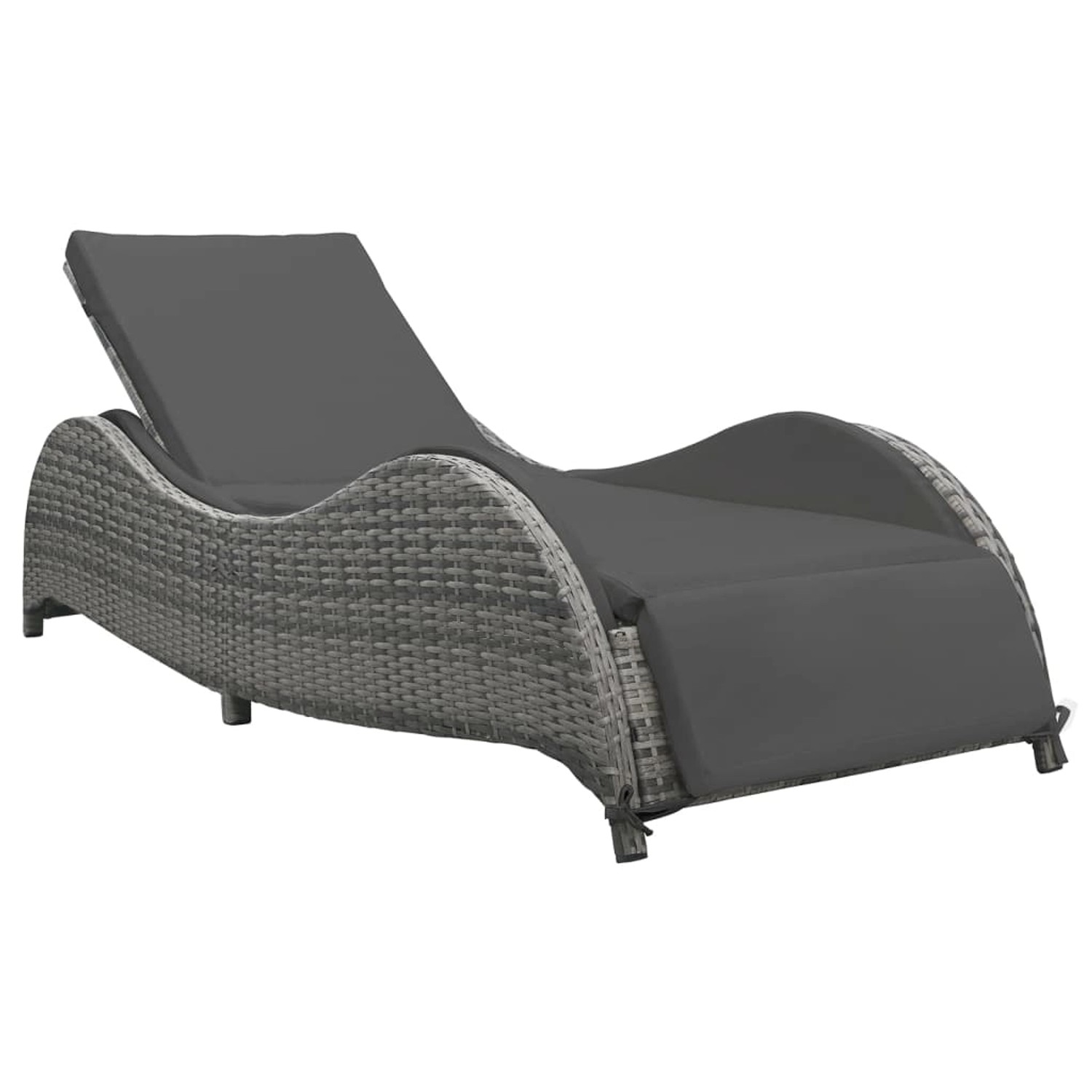 vidaXL Sonnenliege mit Auflage Poly Rattan Anthrazit vidaXL Sonnenliege mit Auflage Poly Rattan Anthrazit von VIDAXL