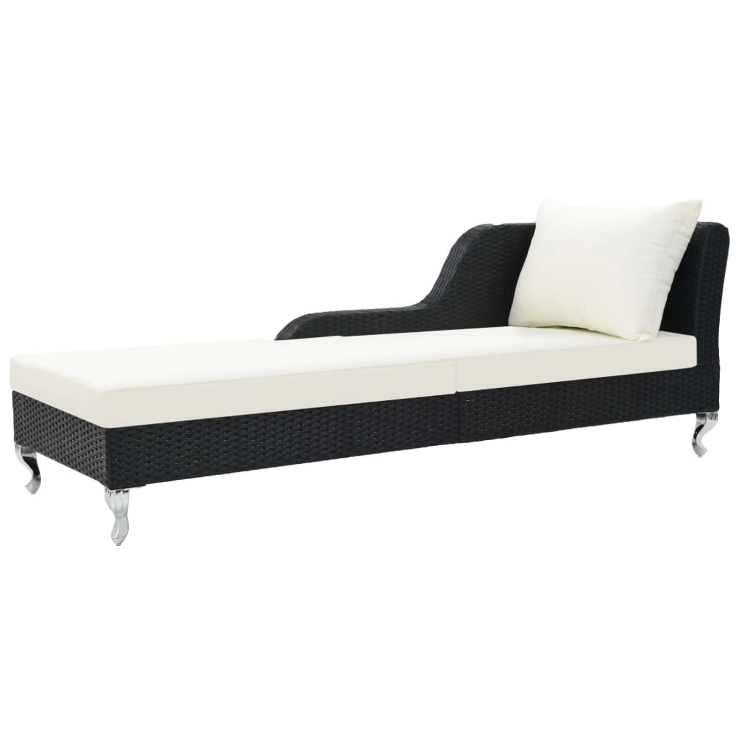 vidaXL Sonnenliege mit Auflage Poly Rattan Schwarz 210 x 75 x 78 cm vidaXL Sonnenliege mit Auflage Poly Rattan Schwarz 210 x 75 x 78 cm von VIDAXL