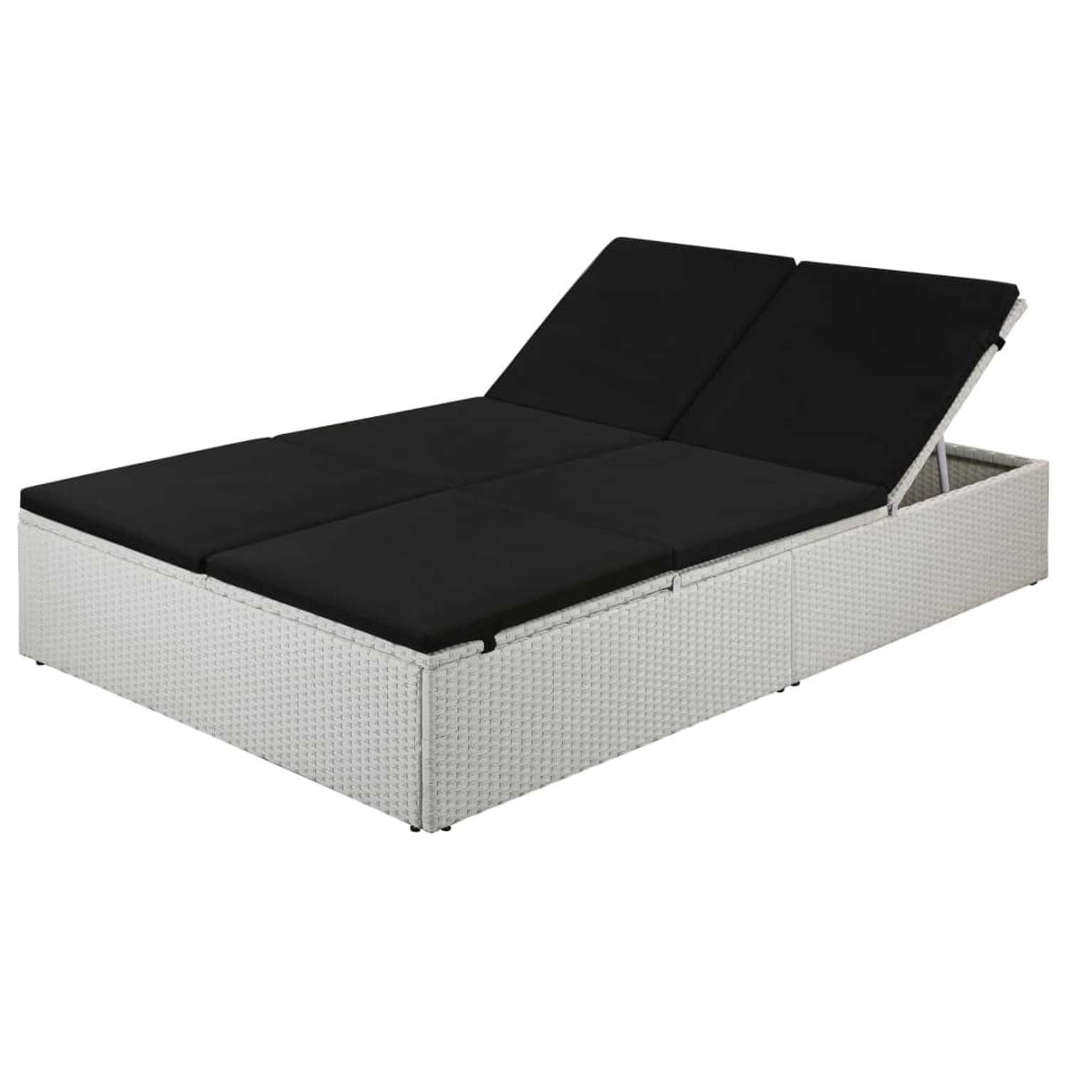 vidaXL Sonnenliege mit Auflage Poly Rattan Schwarz vidaXL Sonnenliege mit Auflage Poly Rattan Schwarz von VIDAXL