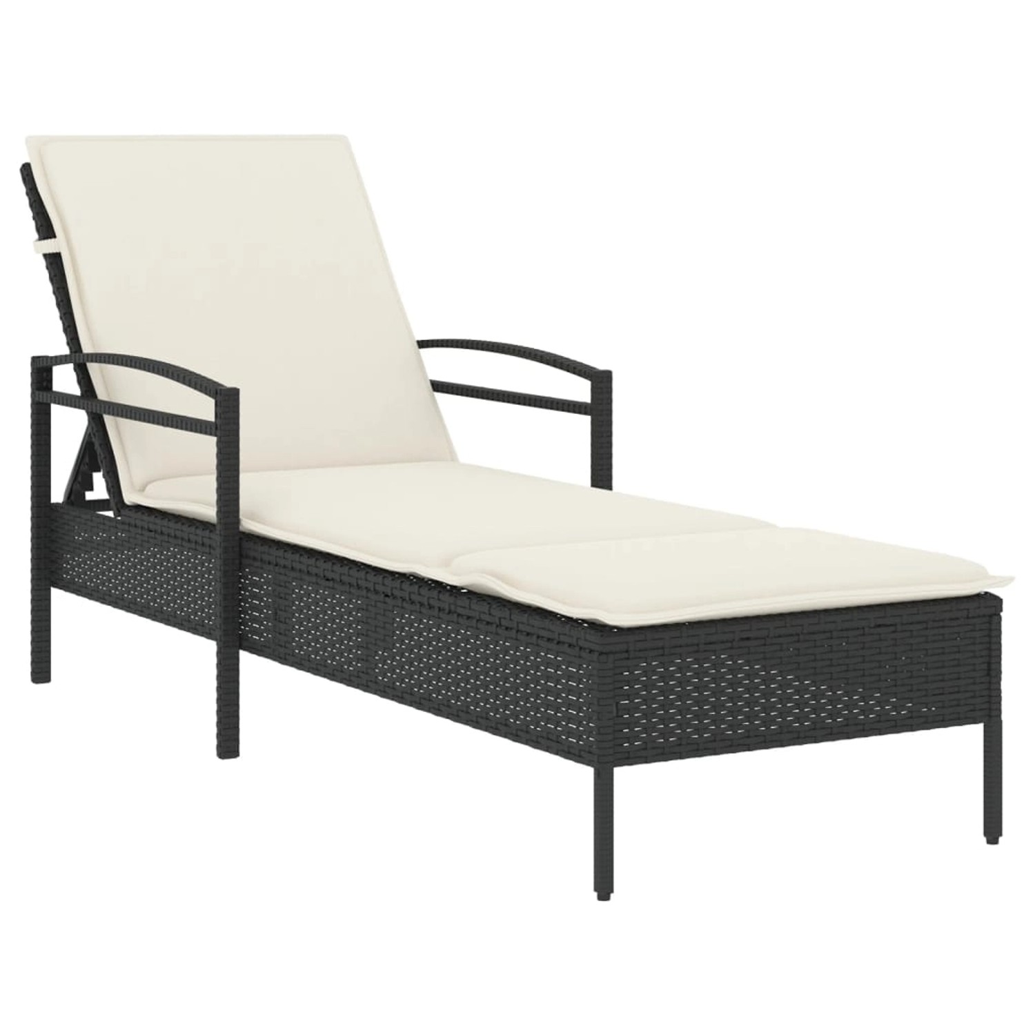 vidaXL Sonnenliege mit Auflage Schwarz 63x200x81 cm Poly Rattan 368299 vidaXL Sonnenliege mit Auflage Schwarz 63x200x81 cm Poly Rattan 368299 von VIDAXL