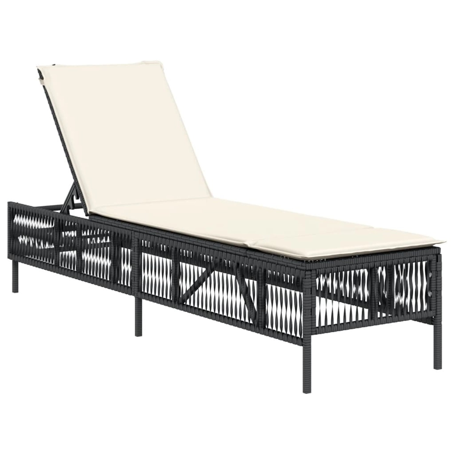 vidaXL Sonnenliege mit Auflage Schwarz Poly-Rattan 4002737 vidaXL Sonnenliege mit Auflage Schwarz Poly-Rattan 4002737 von VIDAXL