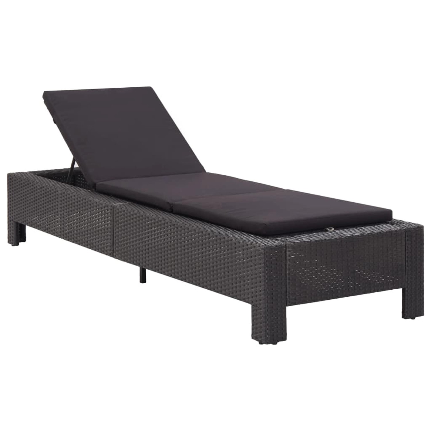 vidaXL Sonnenliege mit Auflage Schwarz Poly Rattan Schwarzes Kissen vidaXL Sonnenliege mit Auflage Schwarz Poly Rattan Schwarzes Kissen von VIDAXL