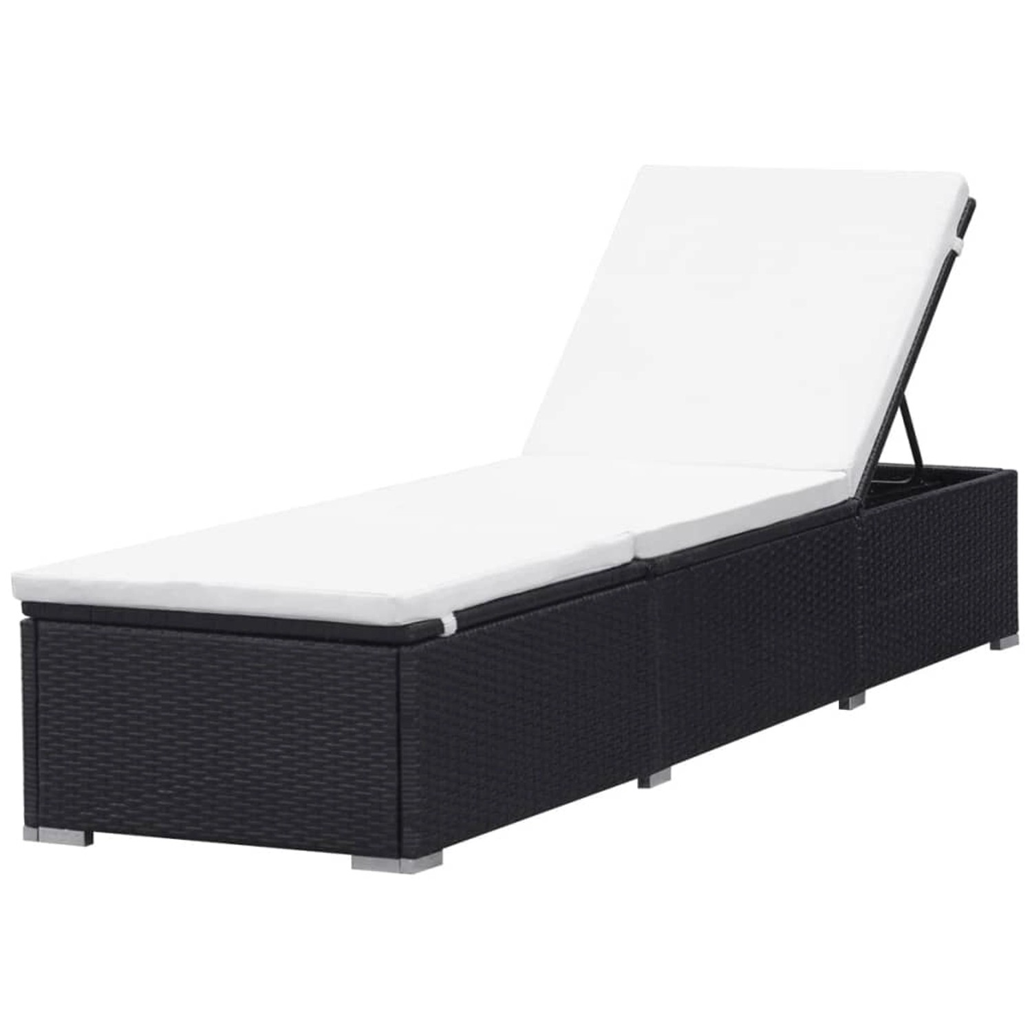 vidaXL Sonnenliege mit Cremeweißer Auflage Poly Rattan Schwarz 317104 vidaXL Sonnenliege mit Cremeweißer Auflage Poly Rattan Schwarz 317104 von VIDAXL
