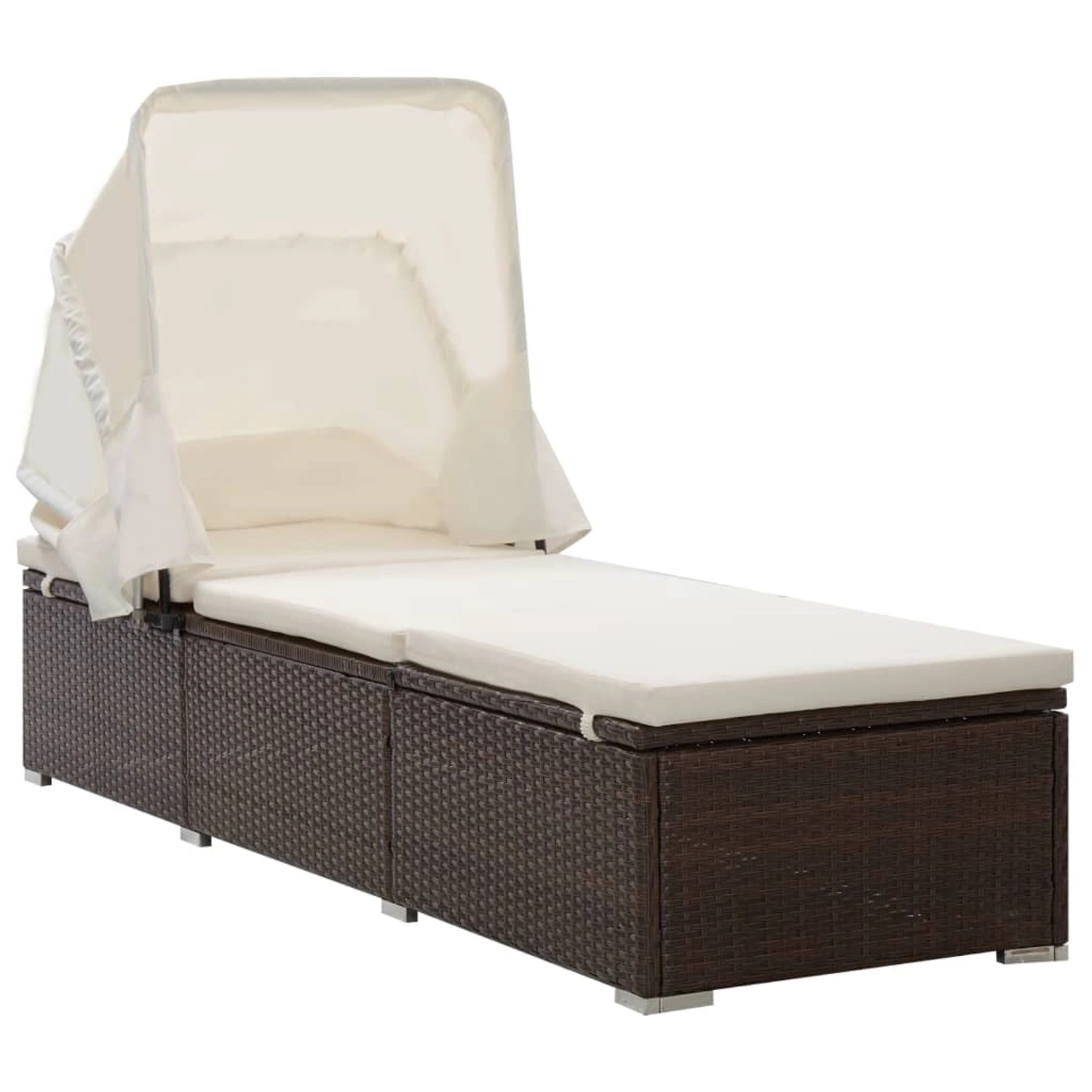 vidaXL Sonnenliege mit Dach und Kissen Poly Rattan Braun 317114 vidaXL Sonnenliege mit Dach und Kissen Poly Rattan Braun 317114 von VIDAXL