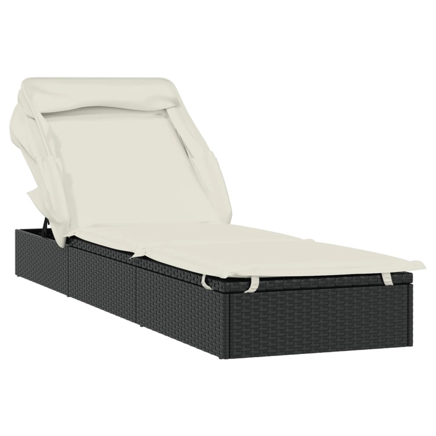 vidaXL Sonnenliege mit Faltdach Schwarz 213x63x97 cm Poly Rattan 319638 vidaXL Sonnenliege mit Faltdach Schwarz 213x63x97 cm Poly Rattan 319638 von VIDAXL