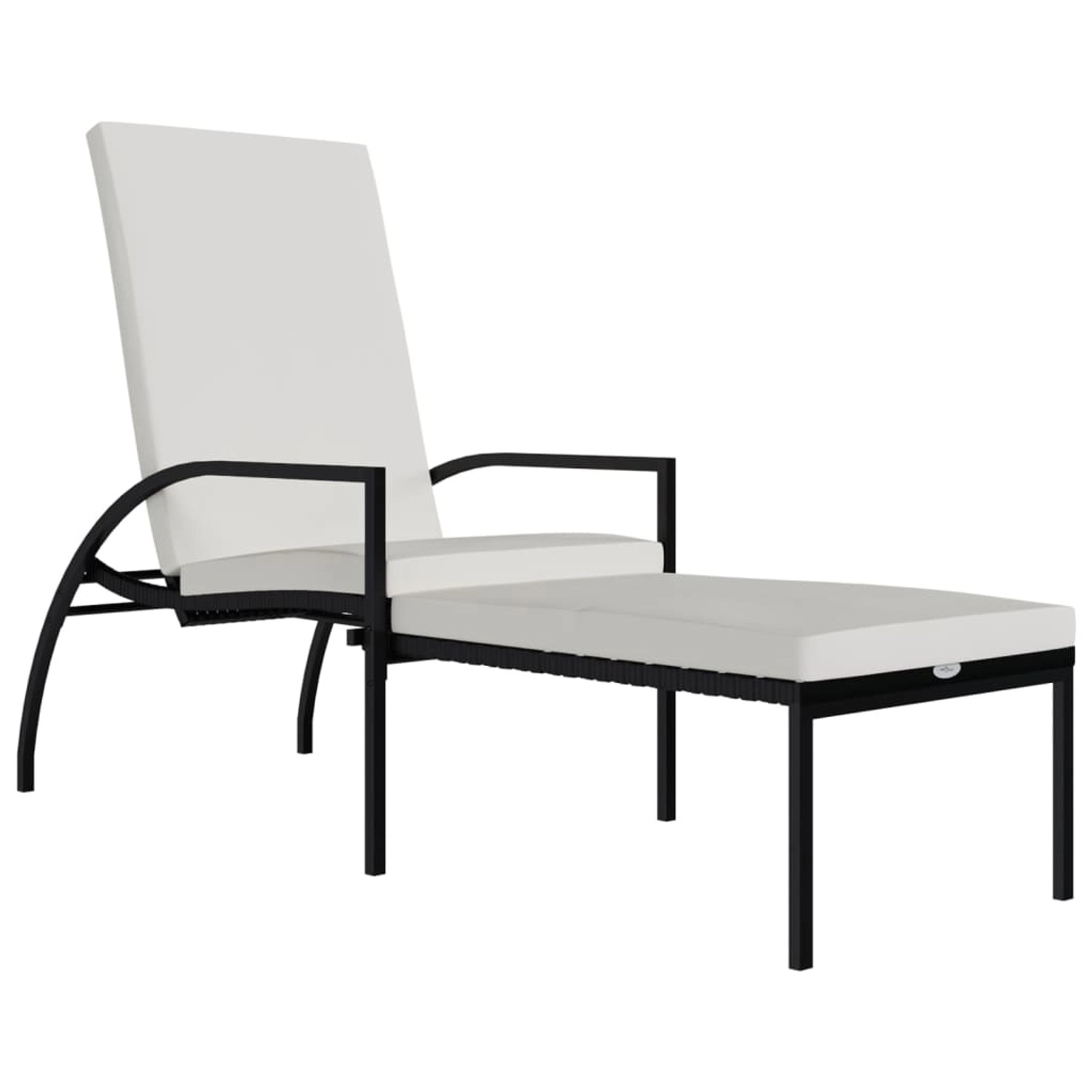 vidaXL Sonnenliege mit Fußhocker PE-Rattan Schwarz 317629 von VIDAXL