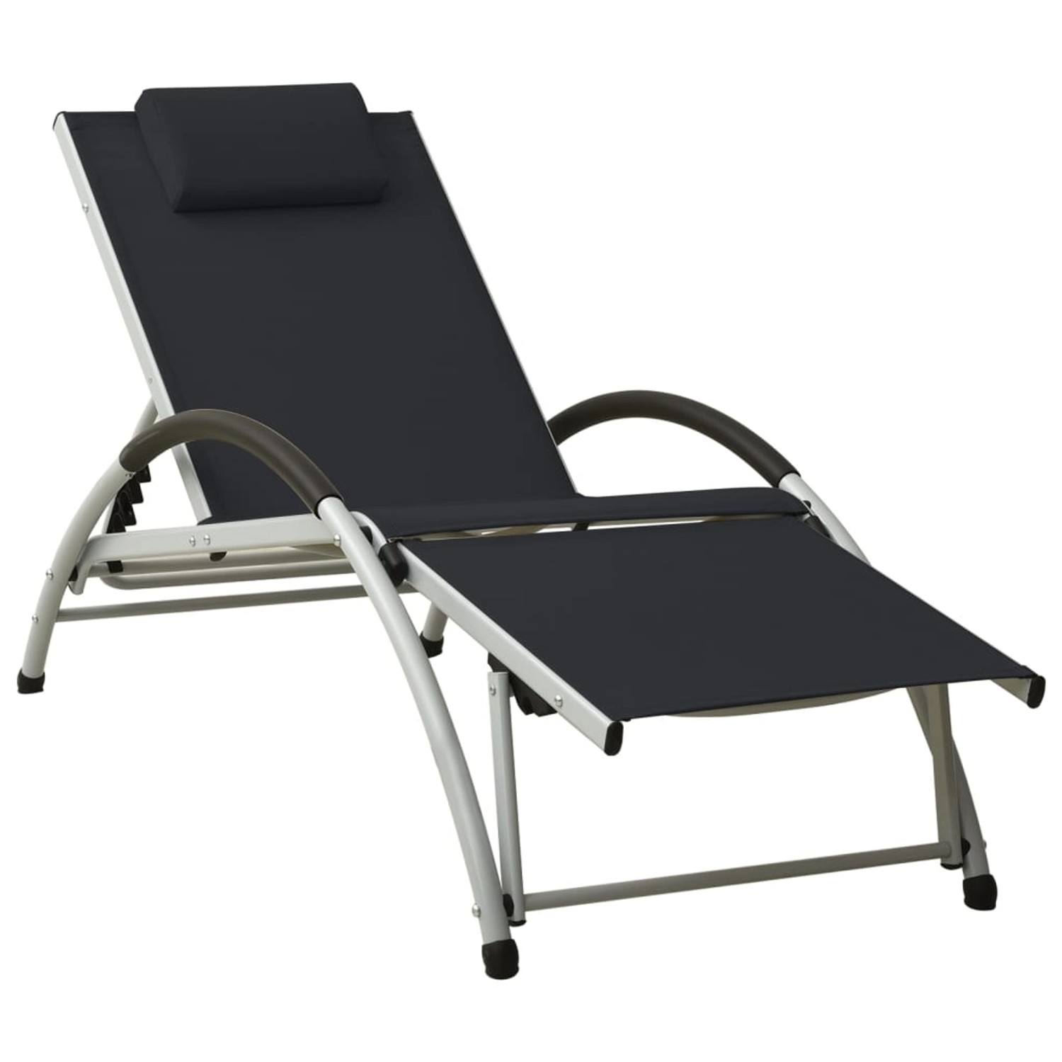 vidaXL Sonnenliege mit Kissen Textilene Schwarz 310529 vidaXL Sonnenliege mit Kissen Textilene Schwarz 310529 von VIDAXL