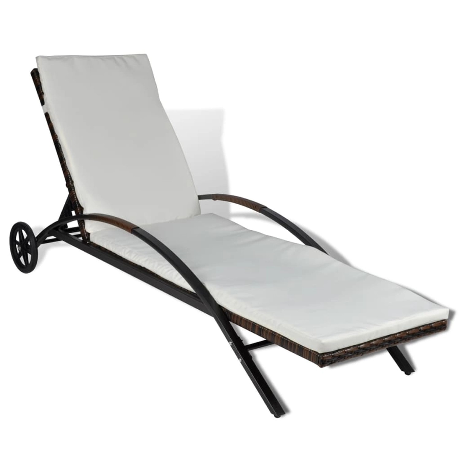 vidaXL Sonnenliege mit Polster & Rollen Poly Rattan Braun 42488 vidaXL Sonnenliege mit Polster & Rollen Poly Rattan Braun 42488 von VIDAXL