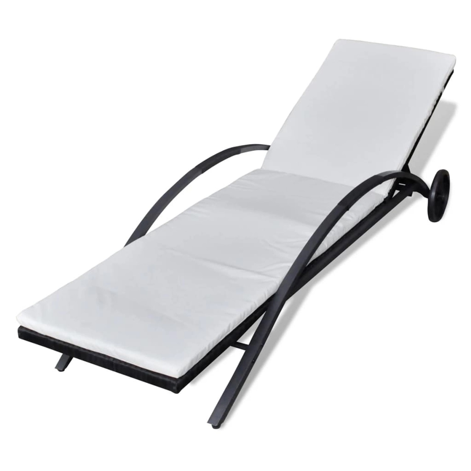 vidaXL Sonnenliege mit Polster & Rollen Poly Rattan Schwarz vidaXL Sonnenliege mit Polster & Rollen Poly Rattan Schwarz von VIDAXL