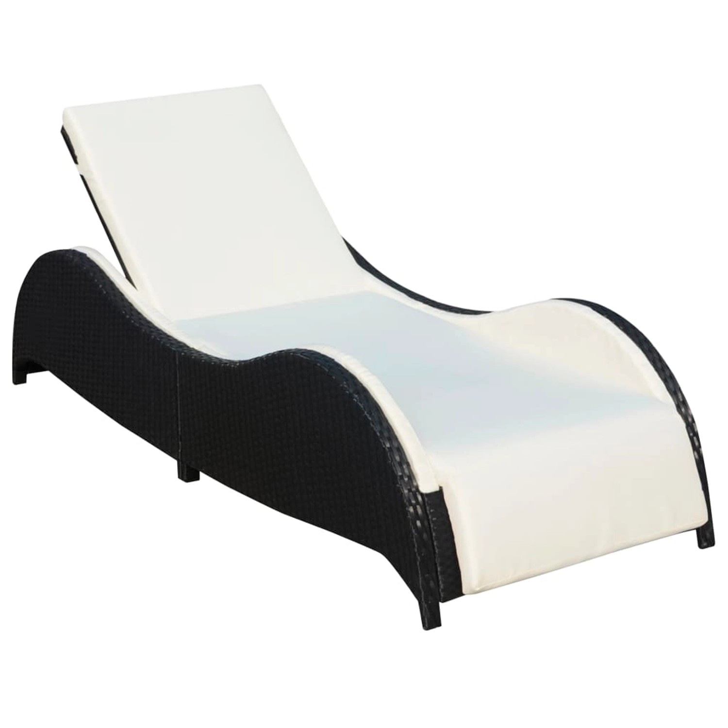vidaXL Sonnenliege mit Polsterauflage Poly Rattan Schwarz 200 x 73 x 45 cm vidaXL Sonnenliege mit Polsterauflage Poly Rattan Schwarz 200 x 73 x 45 cm von VIDAXL