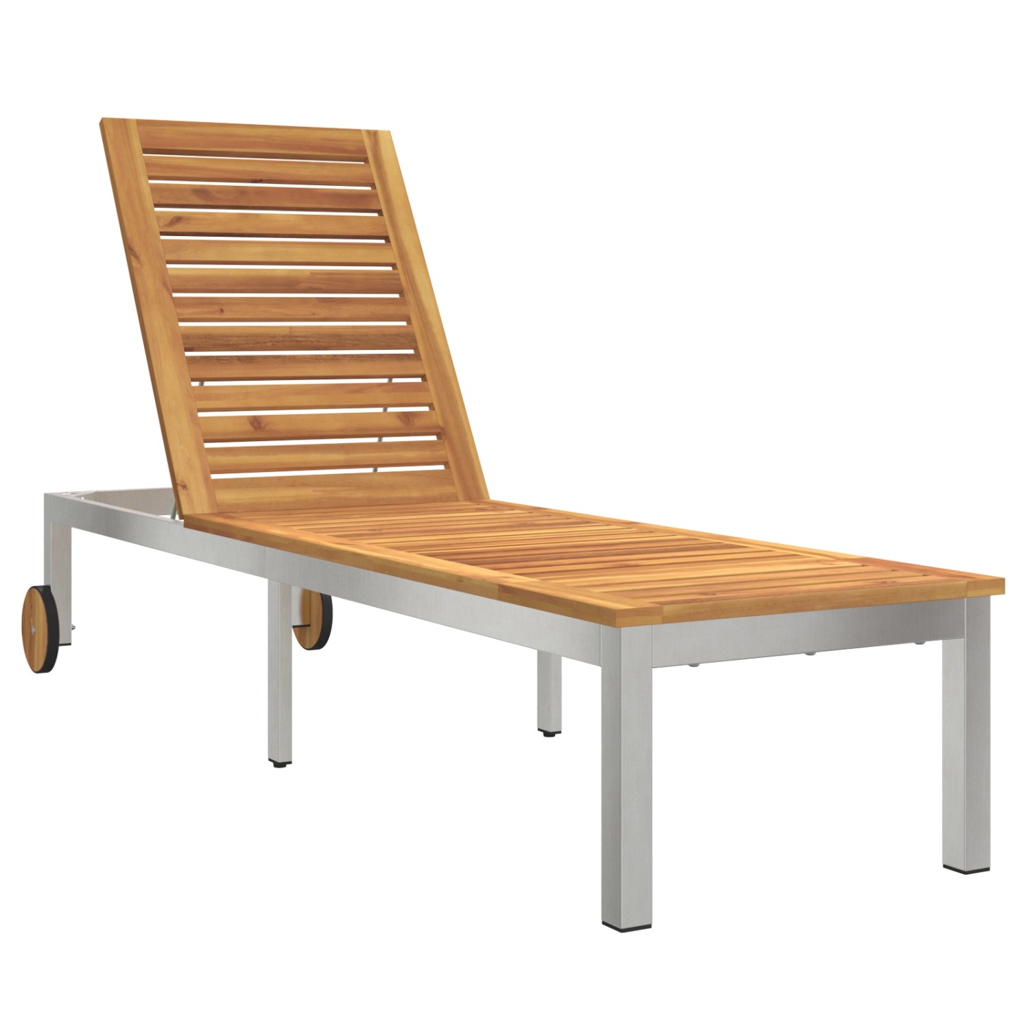 vidaXL Sonnenliege mit Rädern 207x58x35 cm aus Massivem Akazienholz und Edelstahl 42006195 vidaXL Sonnenliege mit Rädern 207x58x35 cm aus Massivem Akazienholz und Edelstahl 42006195 von VIDAXL