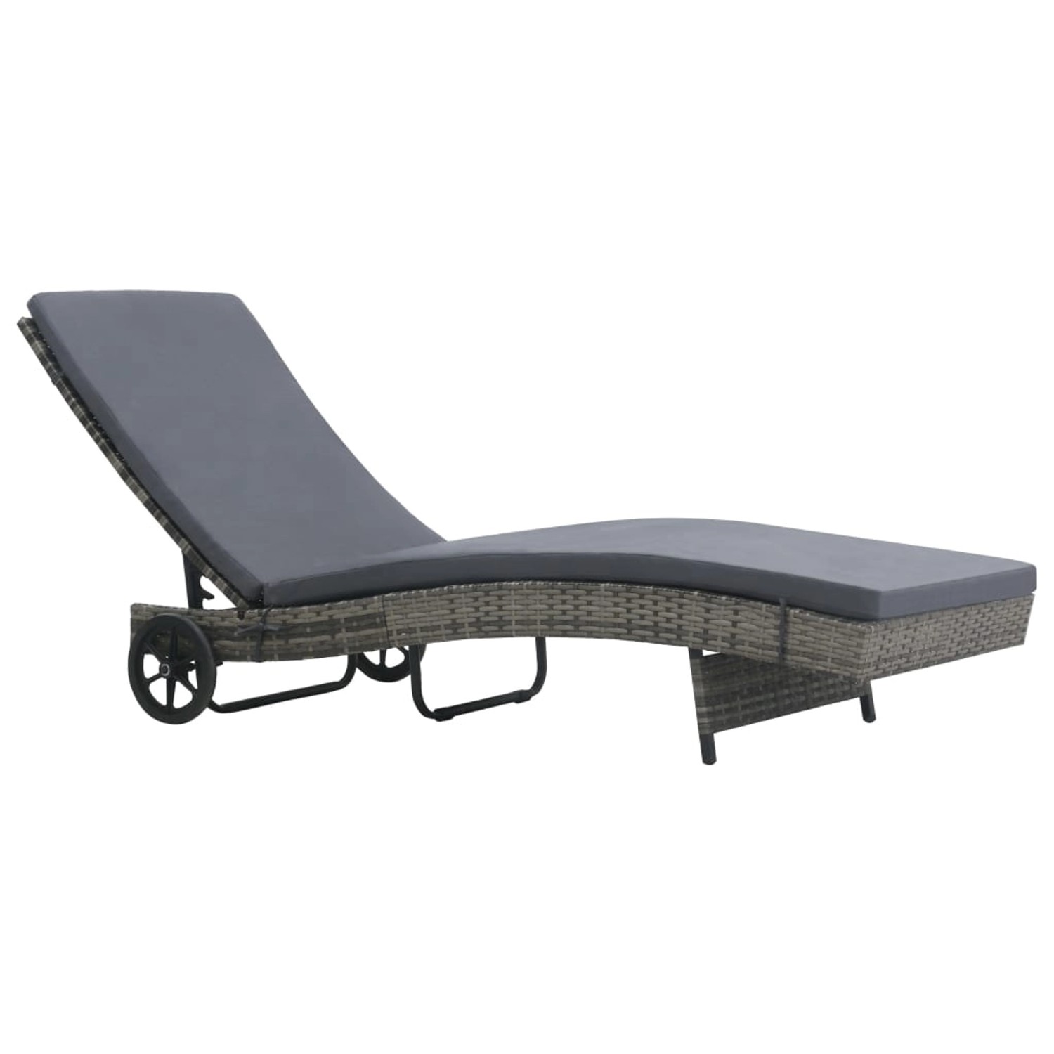 vidaXL Sonnenliege mit Rädern und Auflage Poly-Rattan Anthrazit 47753 vidaXL Sonnenliege mit Rädern und Auflage Poly-Rattan Anthrazit 47753 von VIDAXL