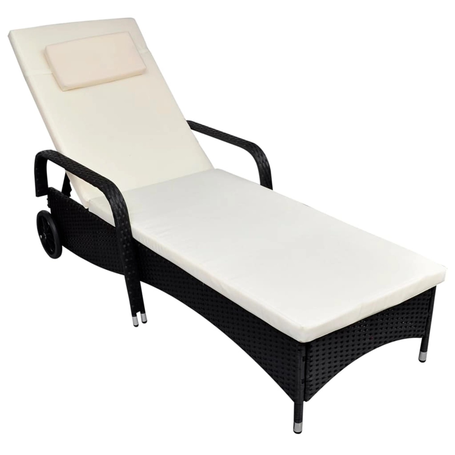 vidaXL Sonnenliege mit Rollen Poly Rattan Schwarz 66 x 198 x 30-98 cm vidaXL Sonnenliege mit Rollen Poly Rattan Schwarz 66 x 198 x 30-98 cm von VIDAXL
