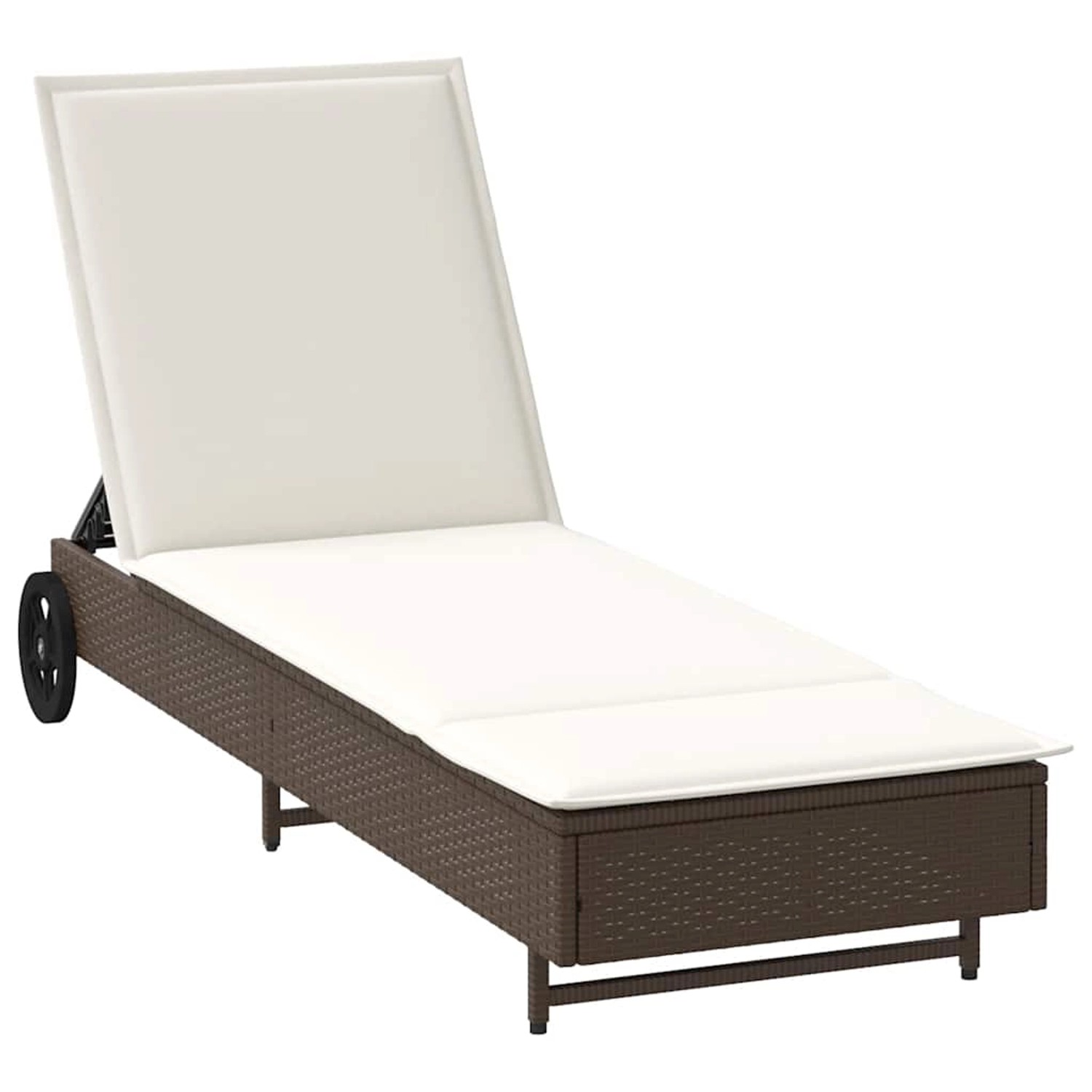 vidaXL Sonnenliege mit Rollen und Auflage Braun Poly Rattan 4104034 vidaXL Sonnenliege mit Rollen und Auflage Braun Poly Rattan 4104034 von VIDAXL