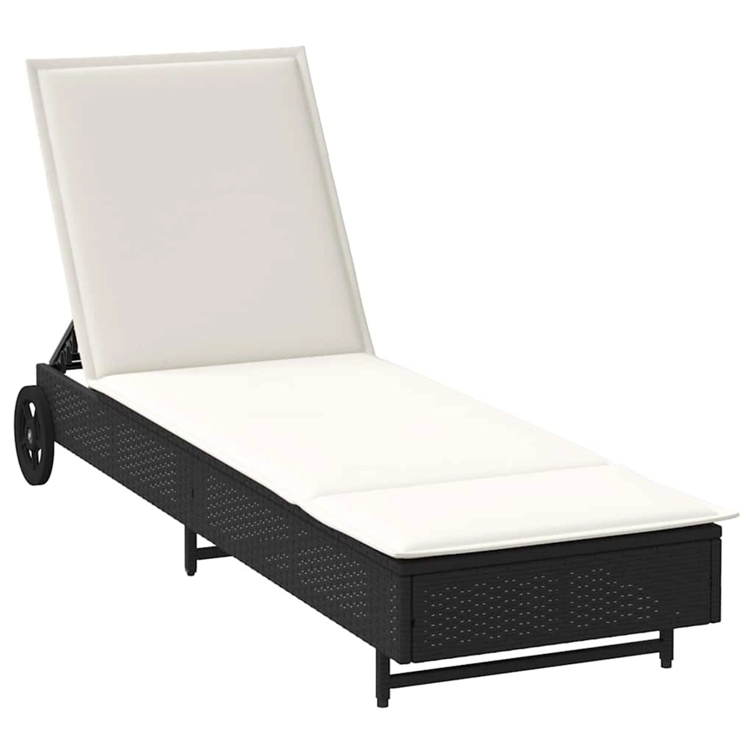 vidaXL Sonnenliege mit Rollen und Auflage Schwarz Poly Rattan 4104033 vidaXL Sonnenliege mit Rollen und Auflage Schwarz Poly Rattan 4104033 von VIDAXL