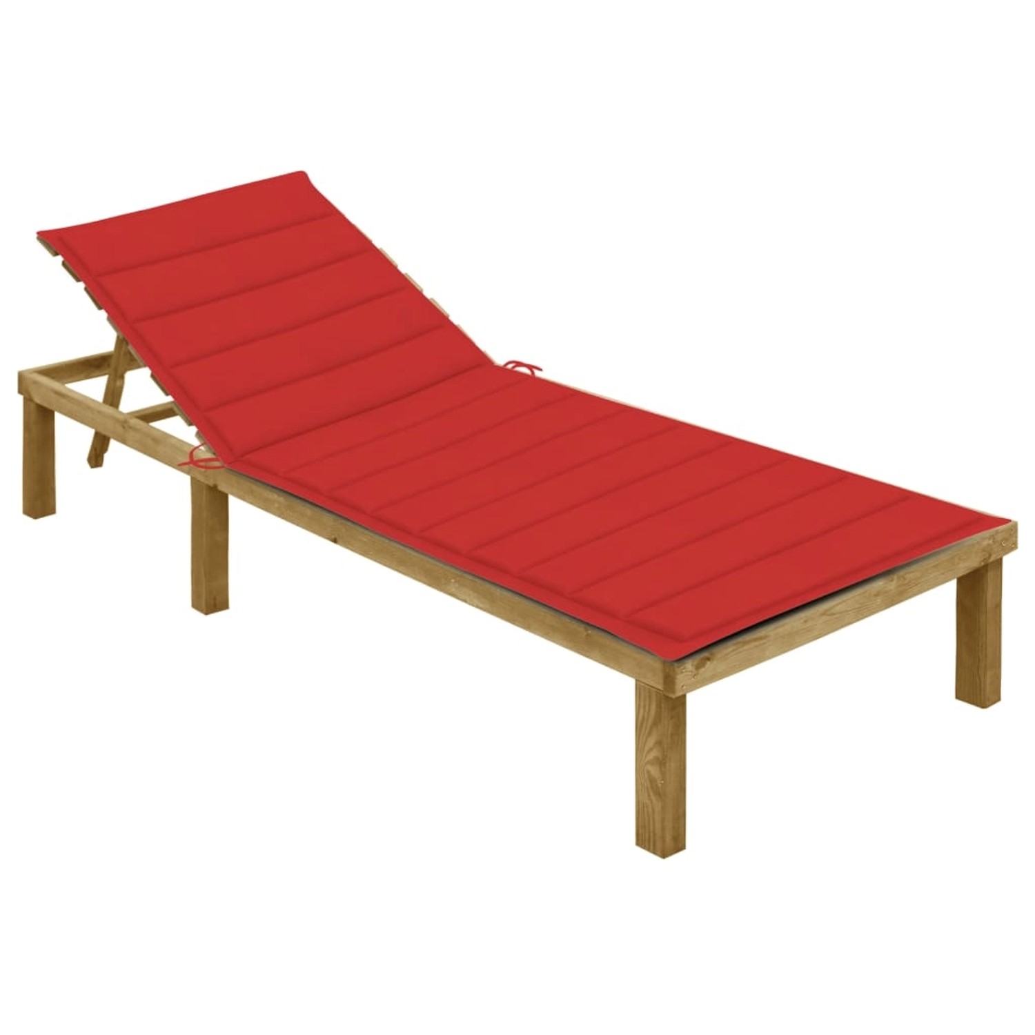 vidaXL Sonnenliege mit Roter Auflage Imprägniertes Kiefernholz 200 x 70 x 31,5-77 cm vidaXL Sonnenliege mit Roter Auflage Imprägniertes Kiefernholz 200 x 70 x 31,5-77 cm von VIDAXL