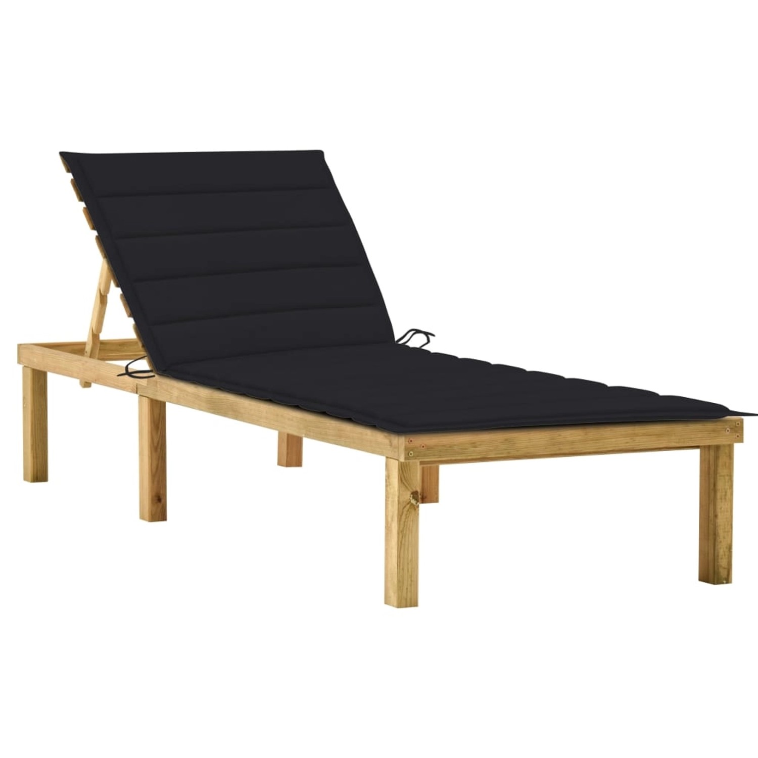vidaXL Sonnenliege mit Schwarzer Auflage 200 x 70 x 31,5-77 cm Imprägniertes Kiefernholz vidaXL Sonnenliege mit Schwarzer Auflage 200 x 70 x 31,5-77 cm Imprägniertes Kiefernholz von VIDAXL