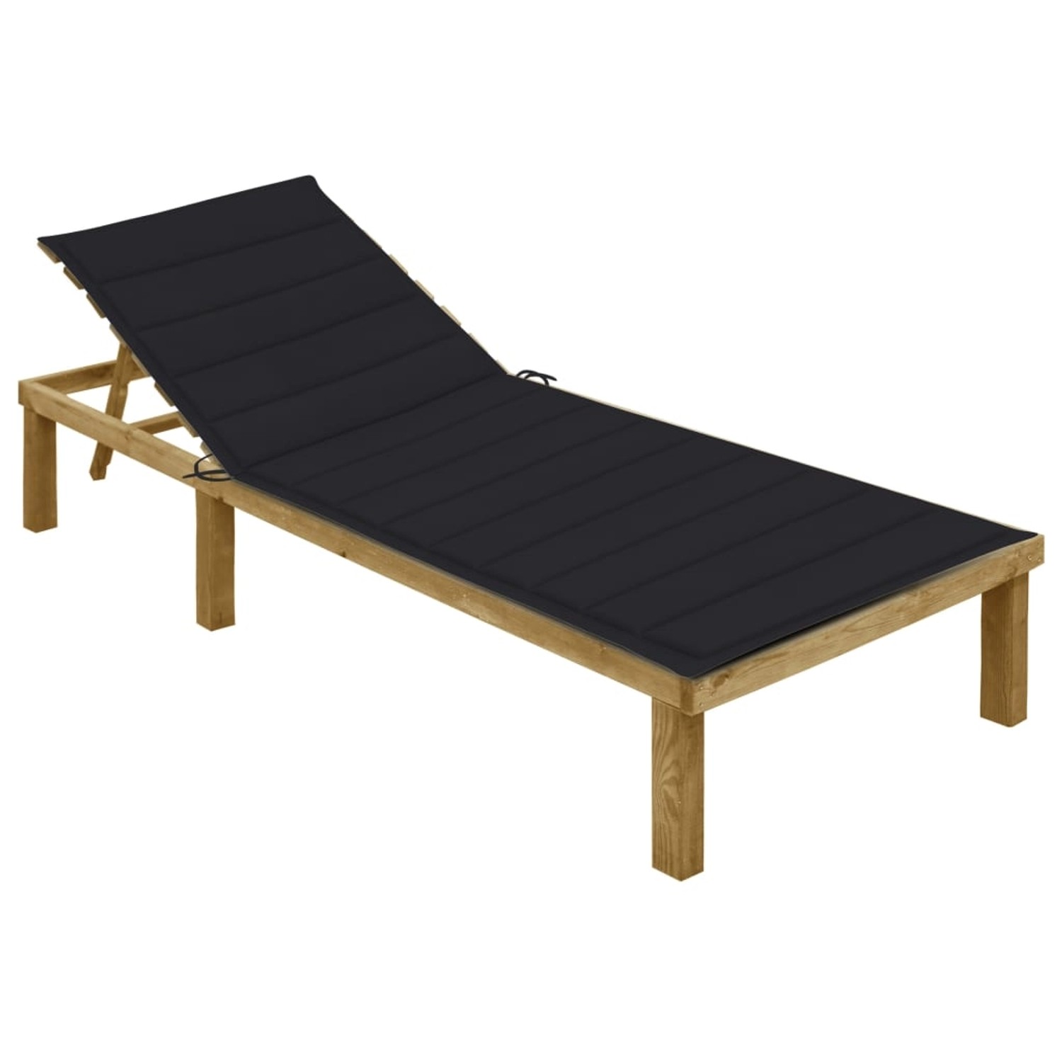 vidaXL Sonnenliege mit Schwarzer Auflage Imprägniertes Kiefernholz 200 x 70 x 31,5-77 cm vidaXL Sonnenliege mit Schwarzer Auflage Imprägniertes Kiefernholz 200 x 70 x 31,5-77 cm von VIDAXL
