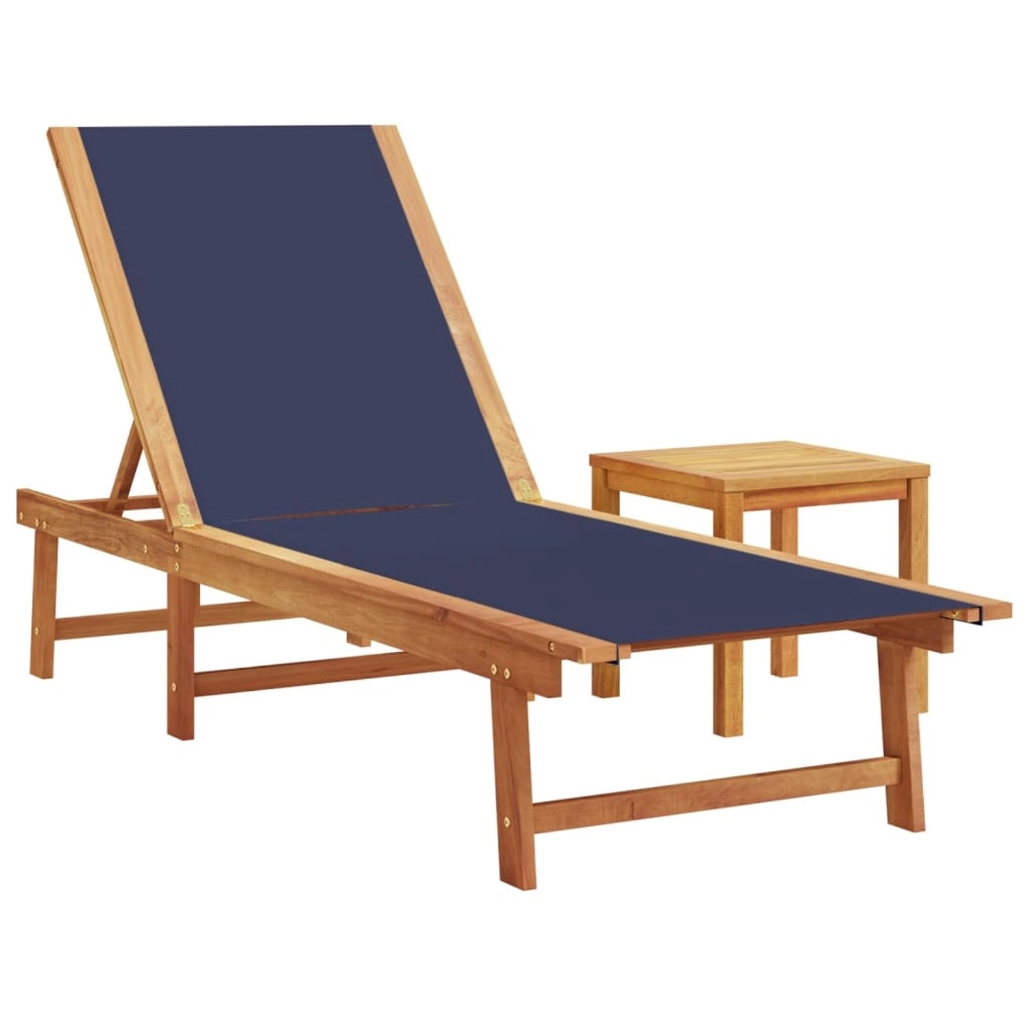 vidaXL Sonnenliege mit Tisch Blau Massivholz Akazie und Textilene 4008418 vidaXL Sonnenliege mit Tisch Blau Massivholz Akazie und Textilene 4008418 von VIDAXL