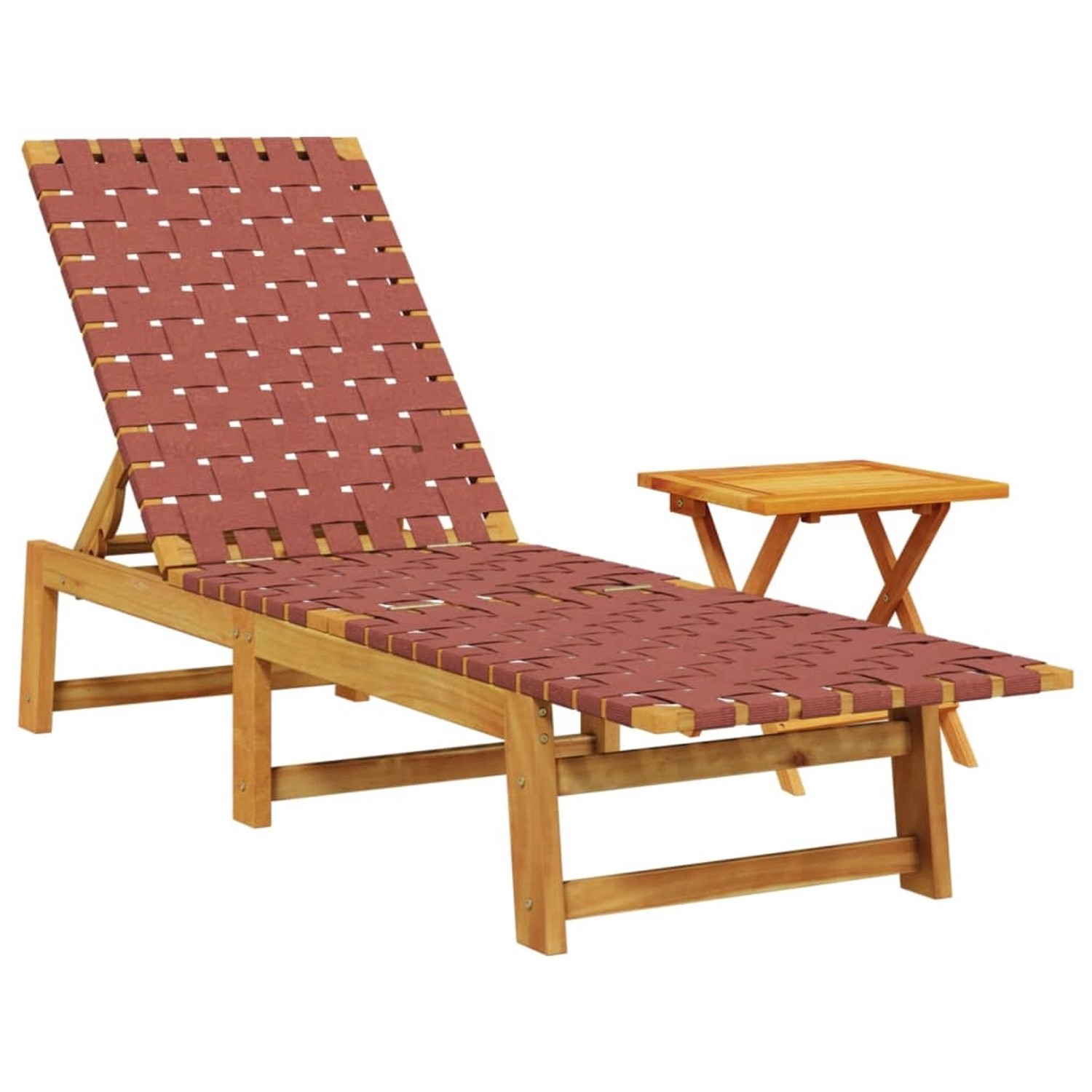 vidaXL Sonnenliege mit Tisch Rot Massivholz Akazie und Stoff 3214214 vidaXL Sonnenliege mit Tisch Rot Massivholz Akazie und Stoff 3214214 von VIDAXL