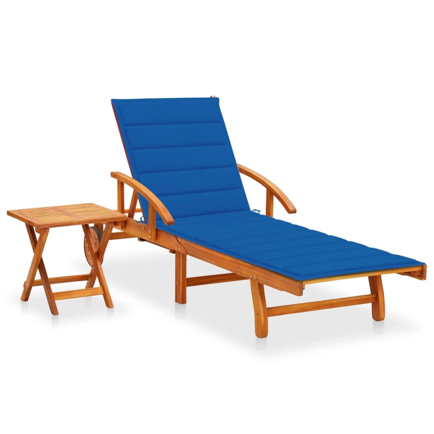 vidaXL Sonnenliege mit Tisch und Auflage Akazie Massivholz 3061627 vidaXL Sonnenliege mit Tisch und Auflage Akazie Massivholz 3061627 von VIDAXL