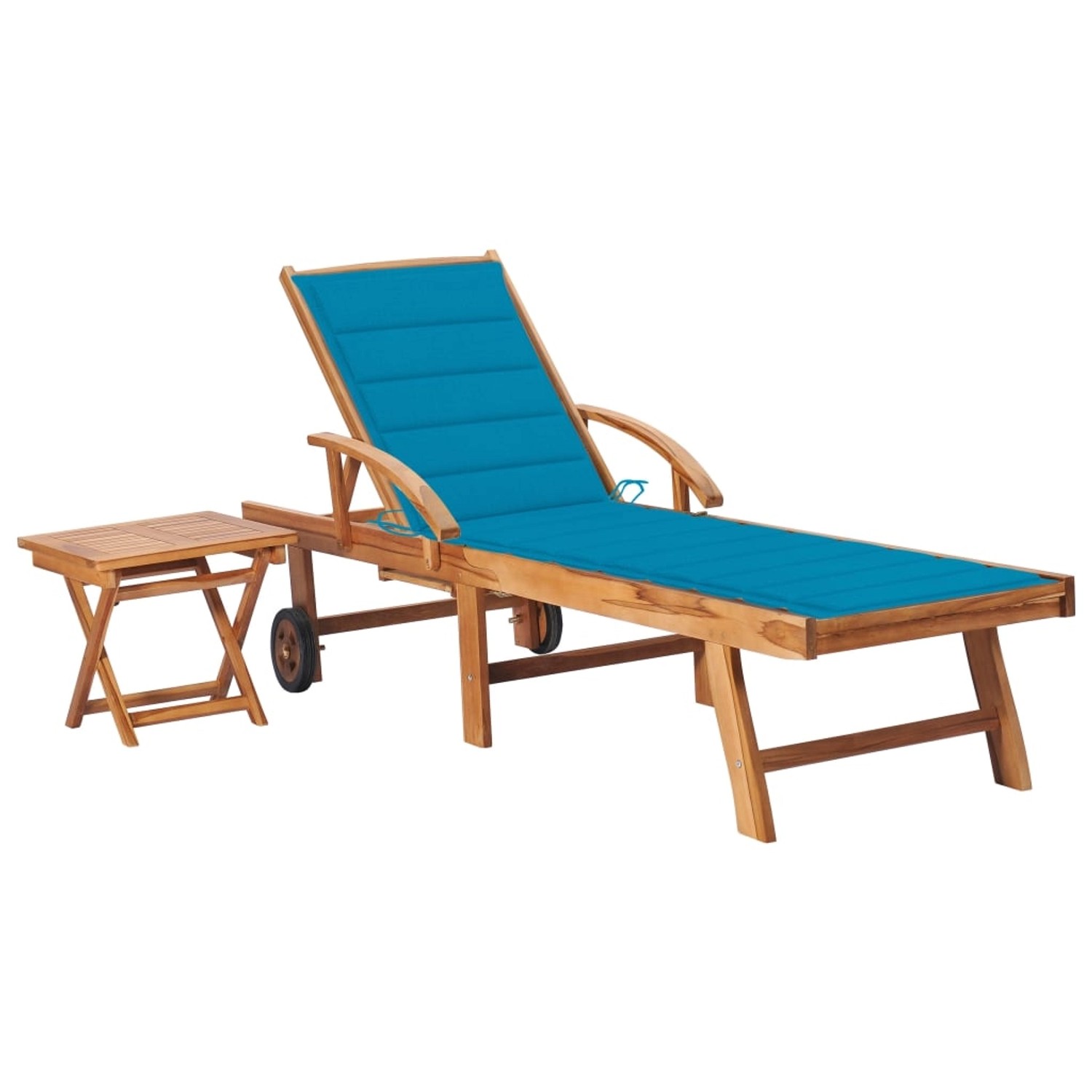 vidaXL Sonnenliege mit Tisch und Auflage Massivholz Teak 3063025 vidaXL Sonnenliege mit Tisch und Auflage Massivholz Teak 3063025 von VIDAXL