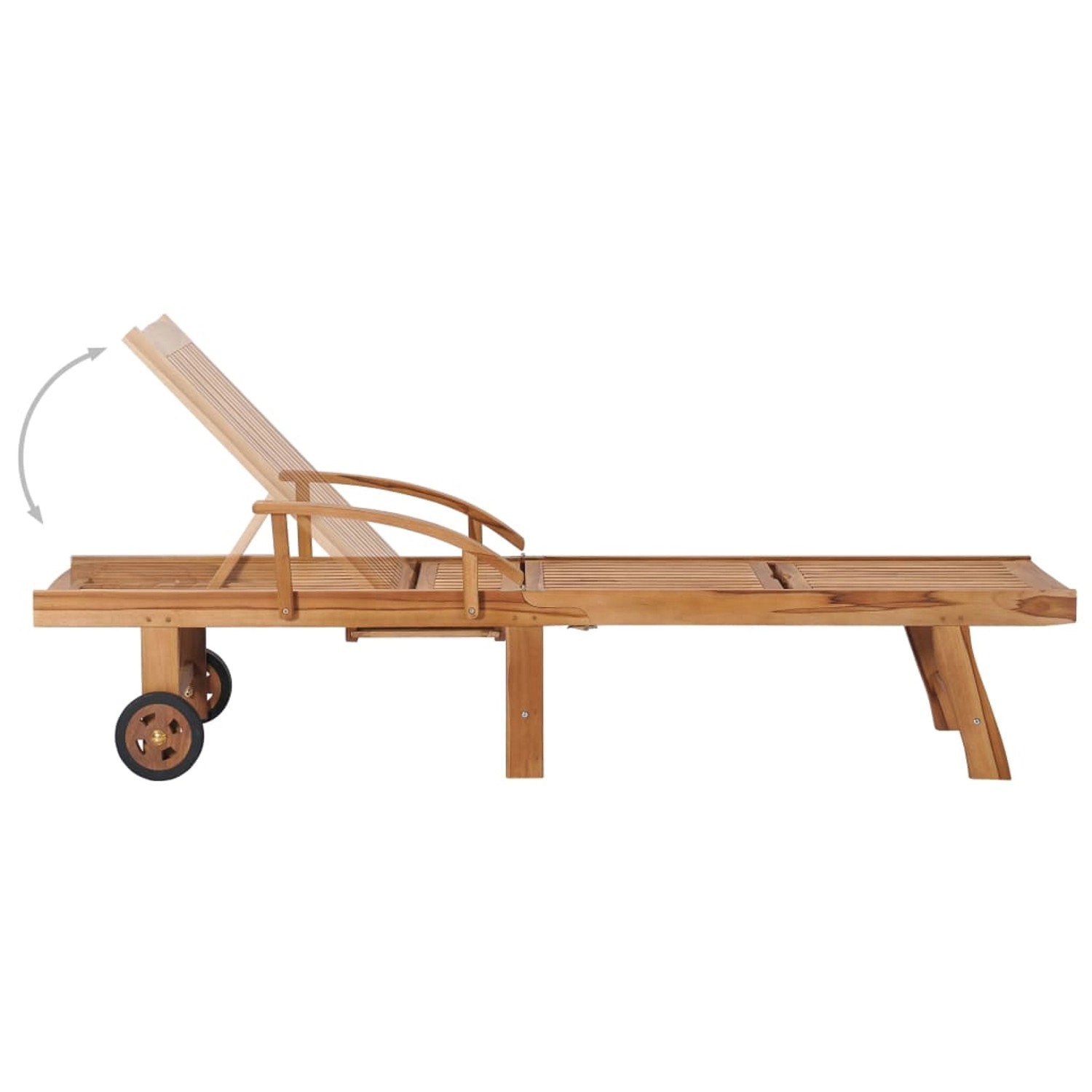 vidaXL Sonnenliege mit Tisch und Auflage Massivholz Teak Kissenfarbe Taupe vidaXL Sonnenliege mit Tisch und Auflage Massivholz Teak Kissenfarbe Taupe von VIDAXL