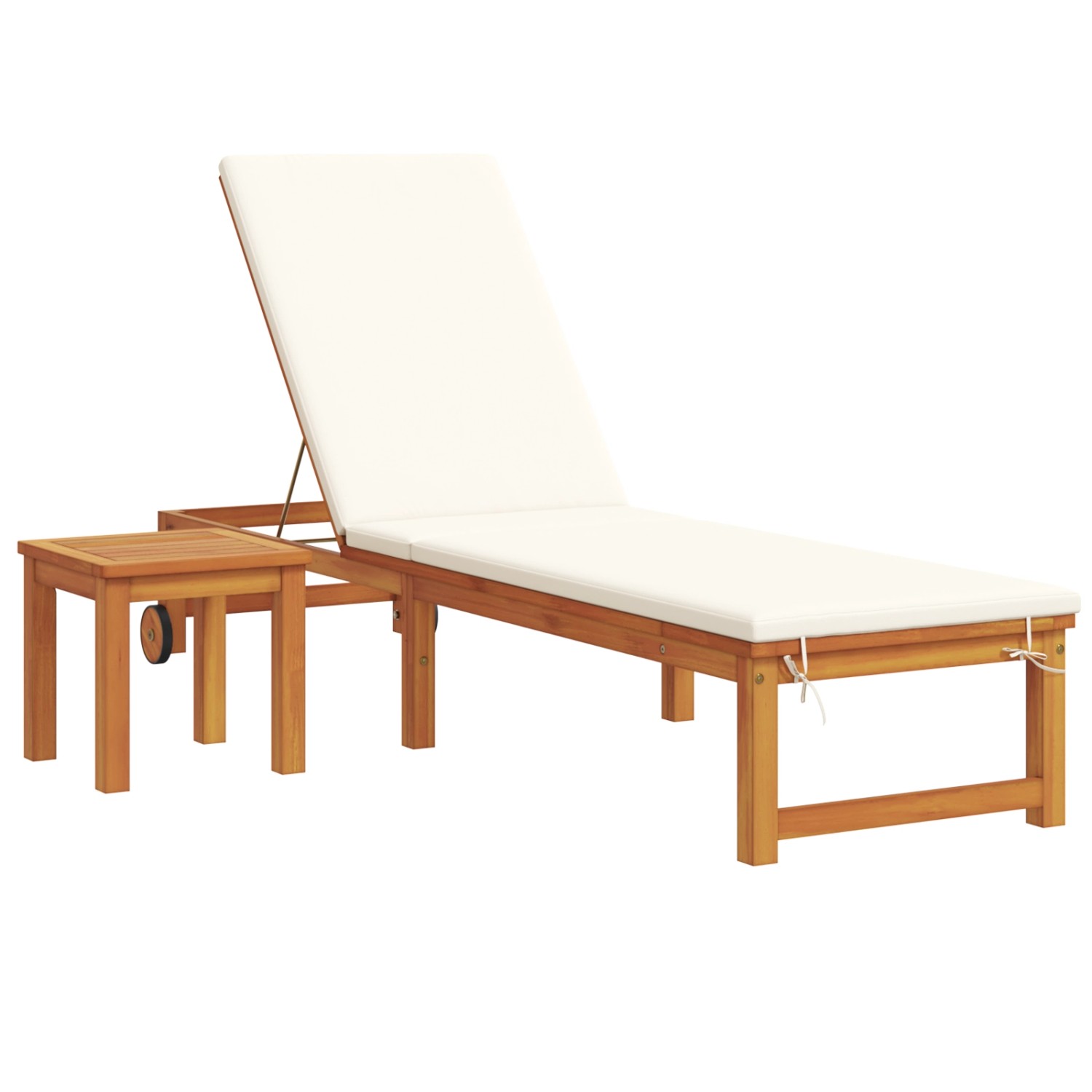 vidaXL Sonnenliege mit Tisch und Kissen Massivholz Akazie 3333832 von VIDAXL