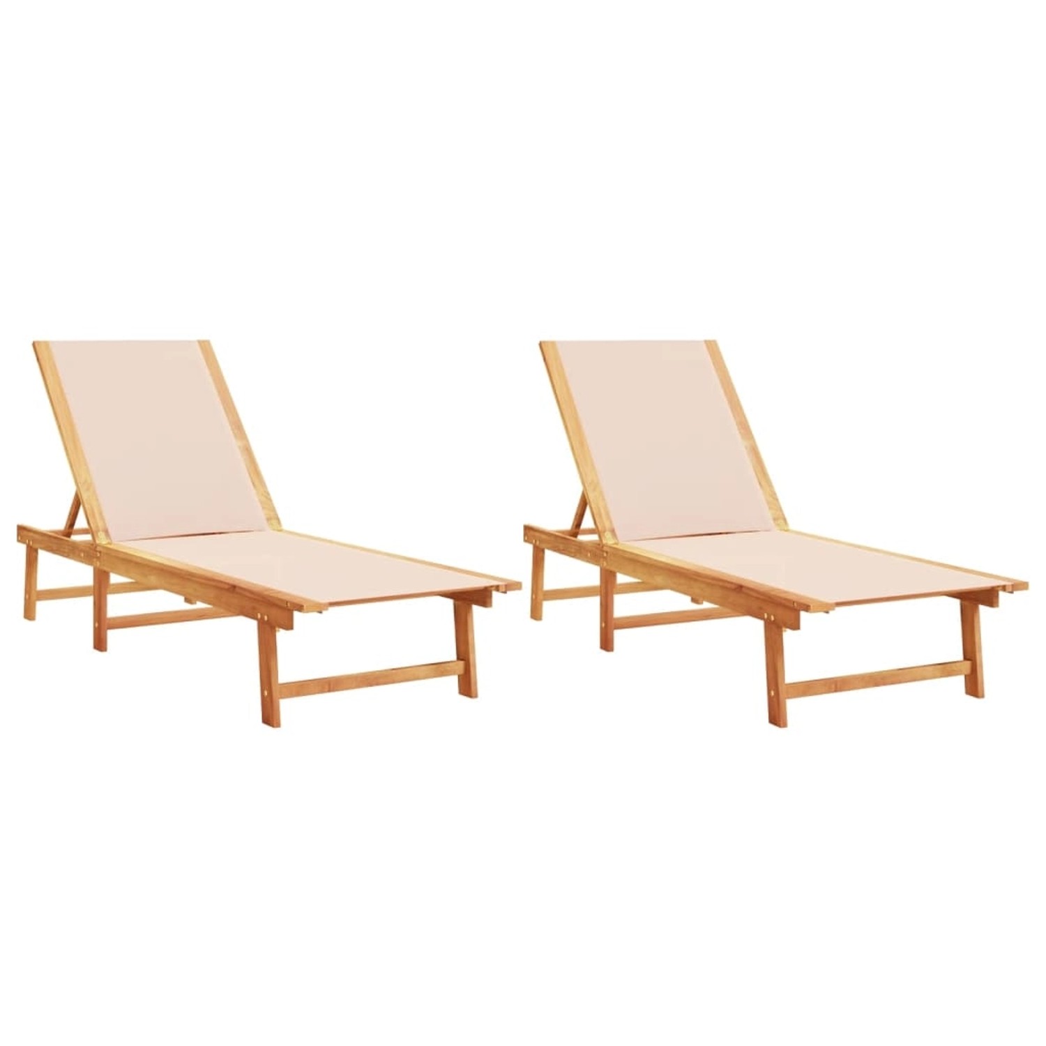 vidaXL Sonnenliegen 2 Stk Creme Massivholz Akazie und Textilene 3279248 vidaXL Sonnenliegen 2 Stk Creme Massivholz Akazie und Textilene 3279248 von VIDAXL