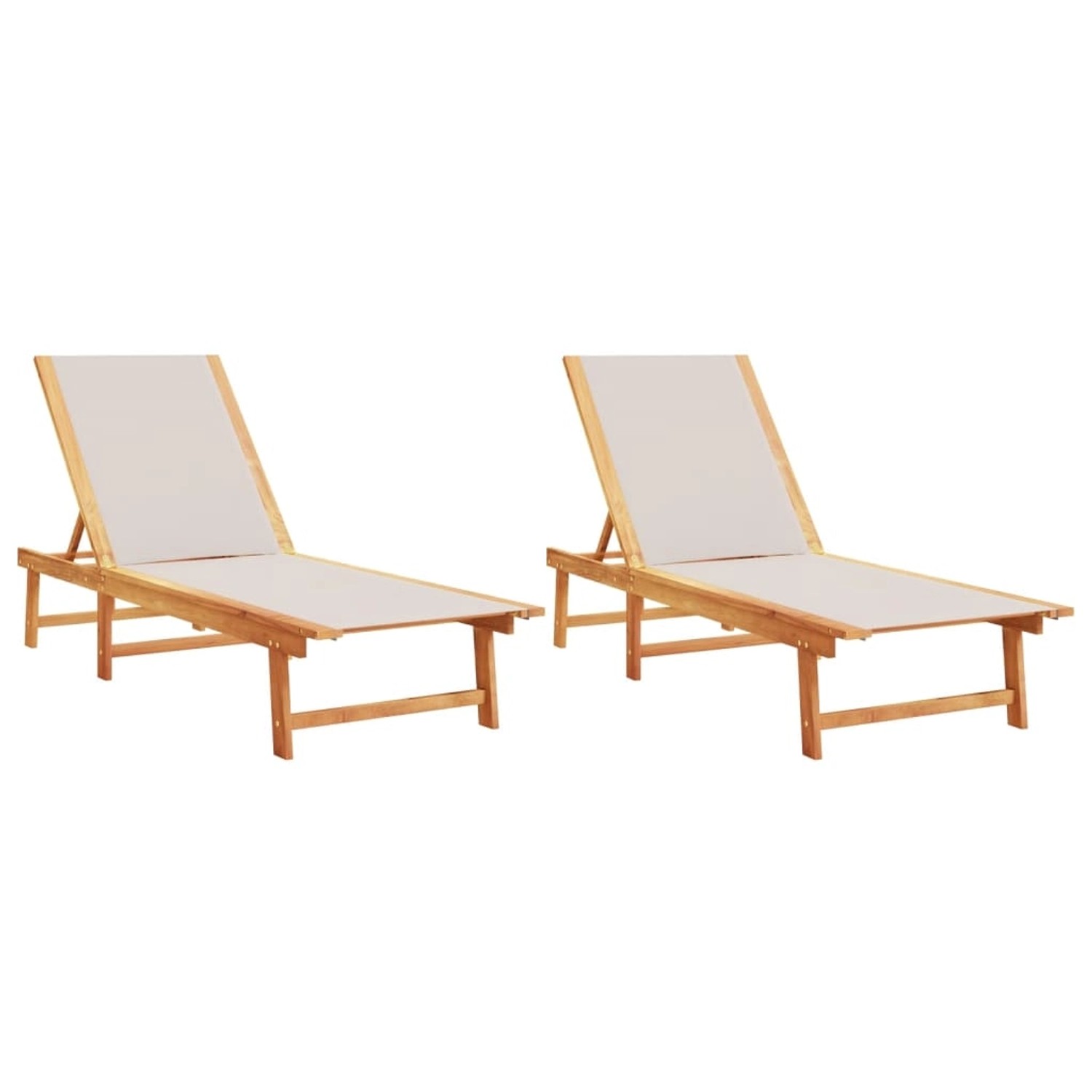 vidaXL Sonnenliegen 2 Stk Grau Massivholz Akazie und Textilene 3279249 vidaXL Sonnenliegen 2 Stk Grau Massivholz Akazie und Textilene 3279249 von VIDAXL