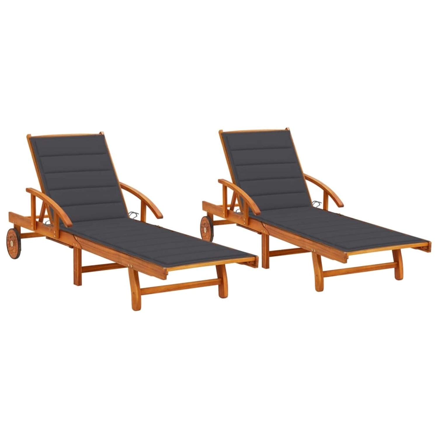 vidaXL Sonnenliegen 2 Stk mit Auflagen Massivholz Akazie 3077330 vidaXL Sonnenliegen 2 Stk mit Auflagen Massivholz Akazie 3077330 von VIDAXL