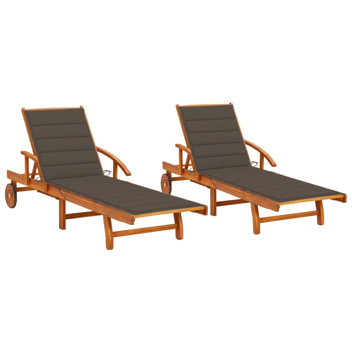 vidaXL Sonnenliegen 2 Stk mit Auflagen Massivholz Akazie 3077338 vidaXL Sonnenliegen 2 Stk mit Auflagen Massivholz Akazie 3077338 von VIDAXL