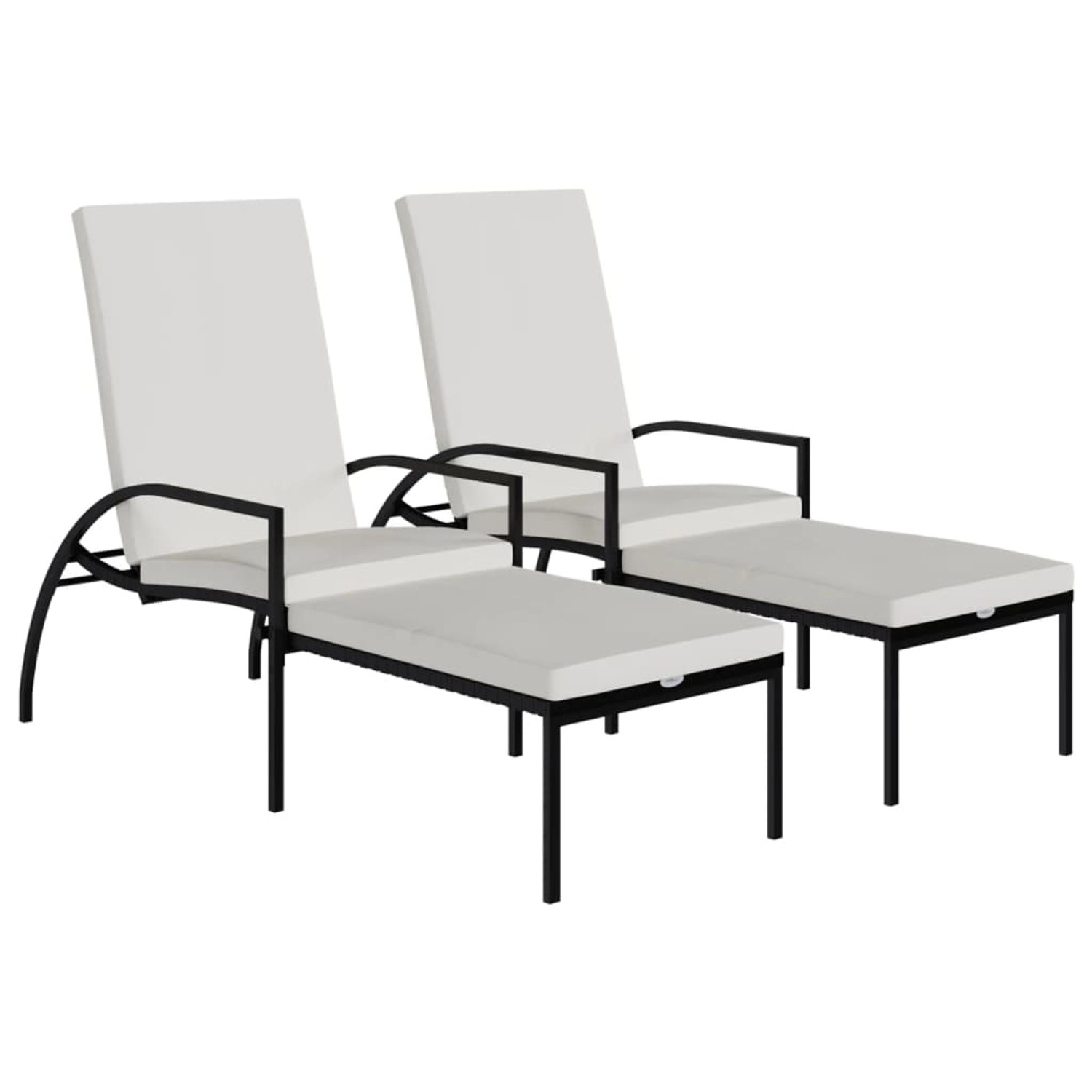 vidaXL Sonnenliegen 2 Stk mit Fußhocker PE-Rattan Schwarz 317632 vidaXL Sonnenliegen 2 Stk mit Fußhocker PE-Rattan Schwarz 317632 von VIDAXL