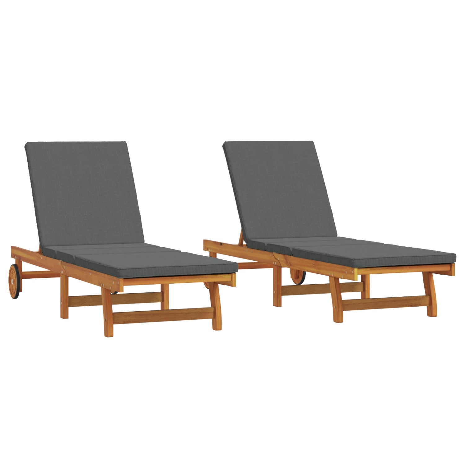vidaXL Sonnenliegen 2 Stk mit Rädern und Kissen Massivholz Akazie 3325195 vidaXL Sonnenliegen 2 Stk mit Rädern und Kissen Massivholz Akazie 3325195 von VIDAXL