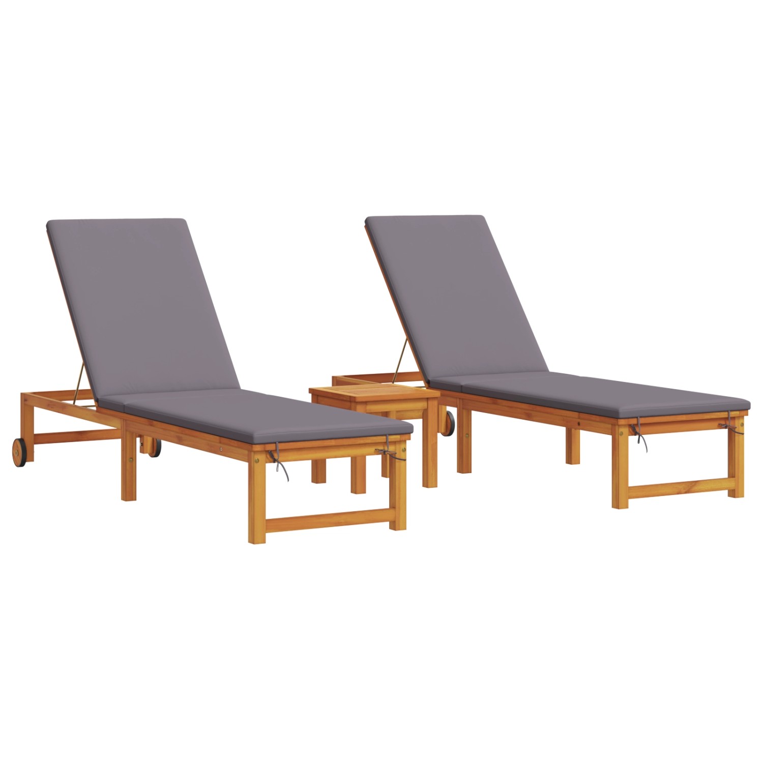 vidaXL Sonnenliegen 2 Stk mit Tisch und Kissen Massivholz Akazie 3333835 vidaXL Sonnenliegen 2 Stk mit Tisch und Kissen Massivholz Akazie 3333835 von VIDAXL