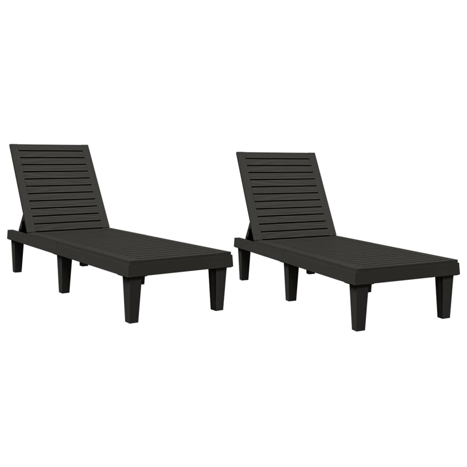 VidaXL Sonnenliegen 2 Stk. Schwarz 155x58x83 cm Polypropylen VidaXL Sonnenliegen 2 Stk. Schwarz 155x58x83 cm Polypropylen von VIDAXL