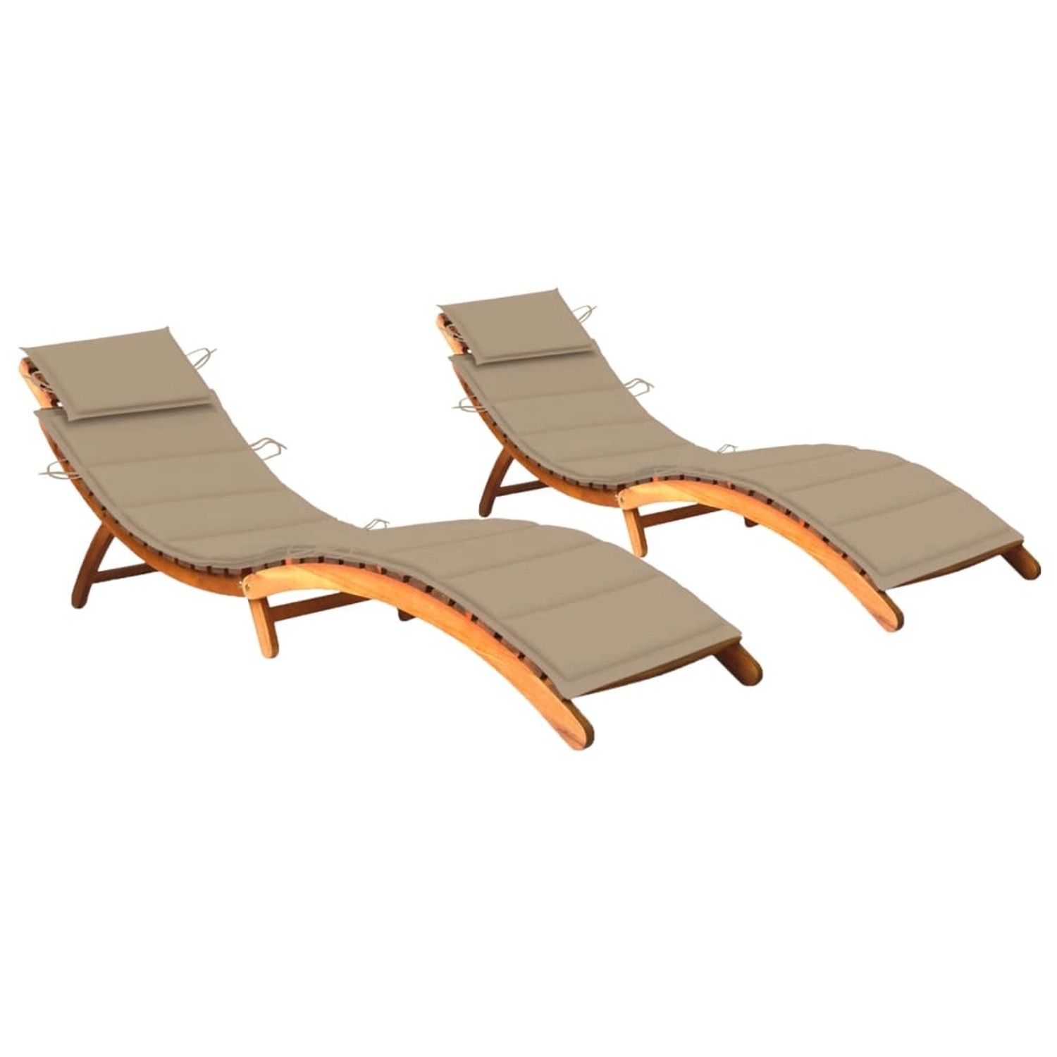 vidaXL Sonnenliegen 2 Stk. mit Auflagen Massivholz Akazie Beige vidaXL Sonnenliegen 2 Stk. mit Auflagen Massivholz Akazie Beige von VIDAXL