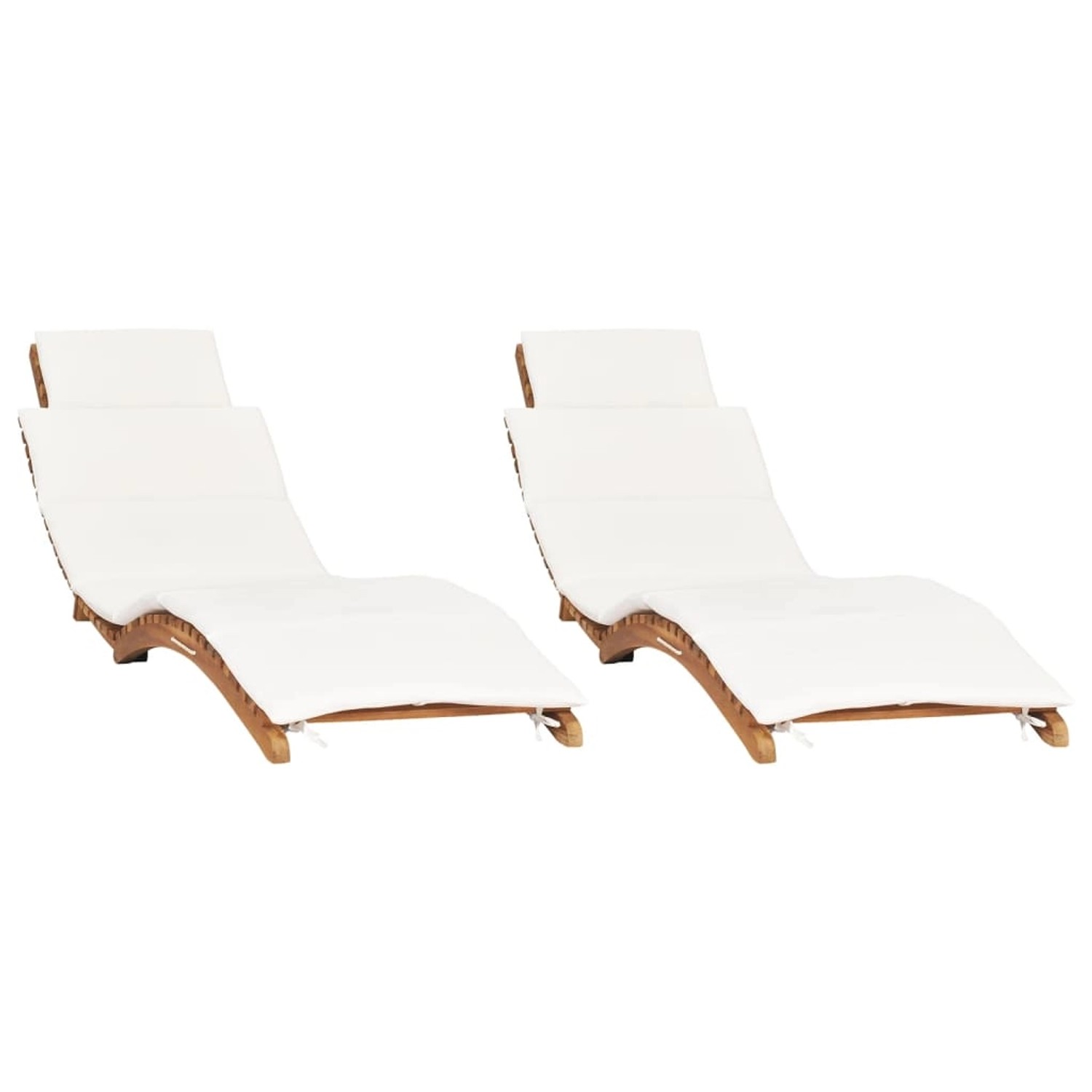 vidaXL Sonnenliegen 2 Stk. mit Auflagen Massivholz Teak Kissenfarbe Cremeweiß vidaXL Sonnenliegen 2 Stk. mit Auflagen Massivholz Teak Kissenfarbe Cremeweiß von VIDAXL