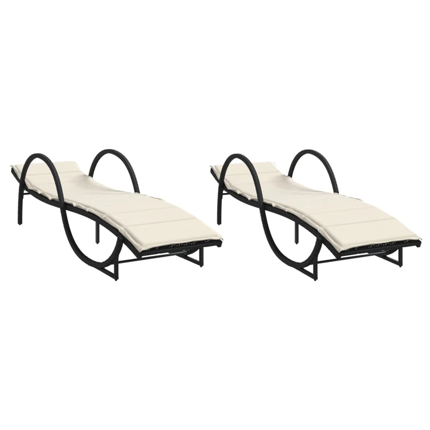 vidaXL Sonnenliegen 2 Stk. mit Auflagen Schwarz Poly Rattan 60 x 199 x 42 cm vidaXL Sonnenliegen 2 Stk. mit Auflagen Schwarz Poly Rattan 60 x 199 x 42 cm von VIDAXL