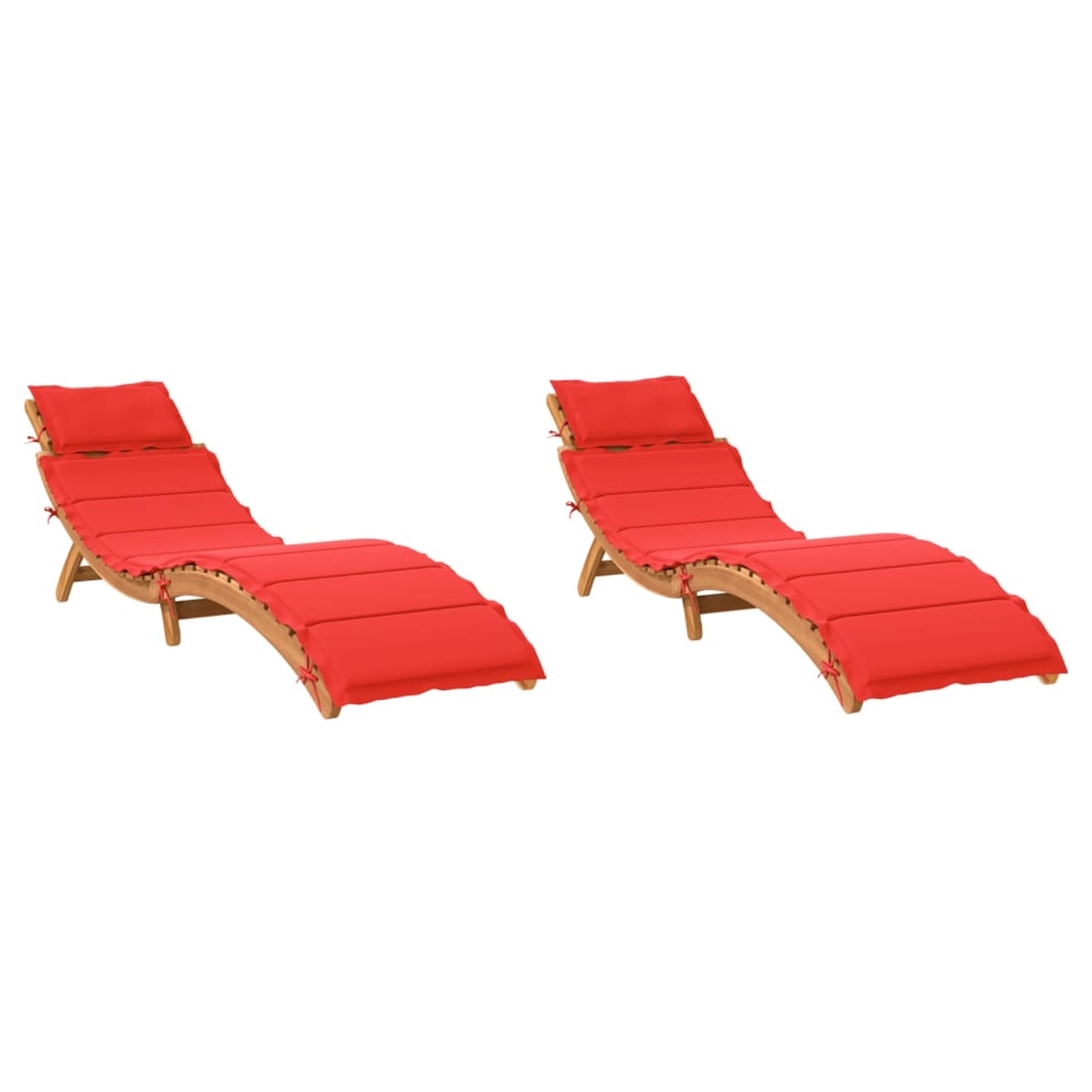 vidaXL Sonnenliegen mit Auflagen 2 Stk Rot Massivholz Akazie 3214837 vidaXL Sonnenliegen mit Auflagen 2 Stk Rot Massivholz Akazie 3214837 von VIDAXL