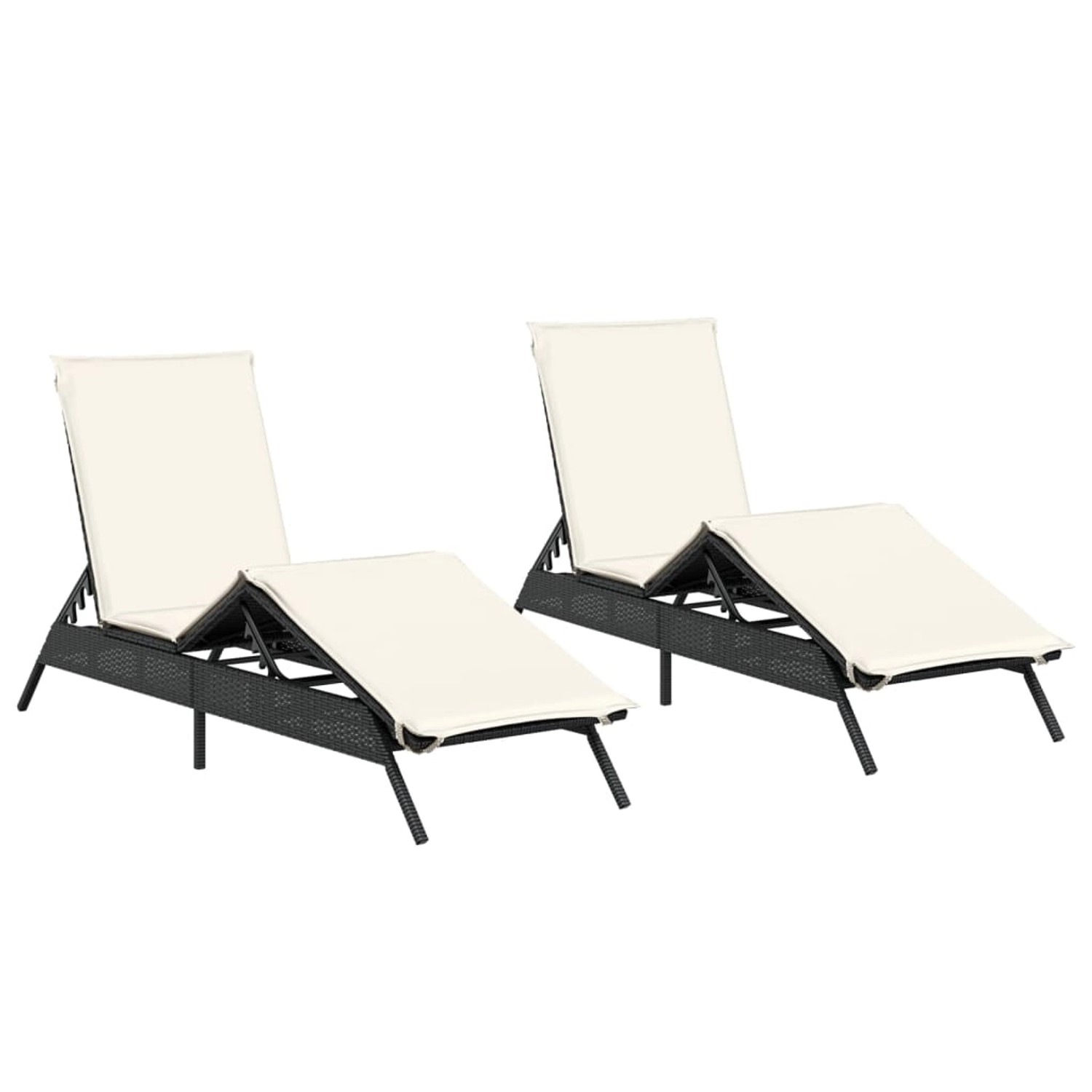 vidaXL Sonnenliegen mit Auflagen 2 Stk Schwarz Poly Rattan 3261578 vidaXL Sonnenliegen mit Auflagen 2 Stk Schwarz Poly Rattan 3261578 von VIDAXL