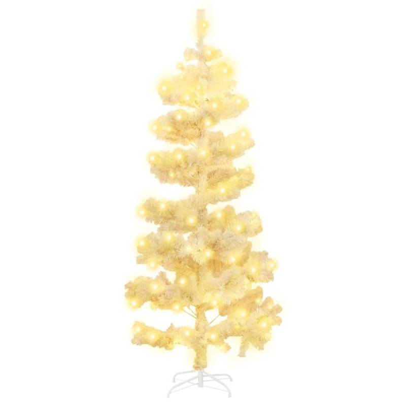 vidaXL Spiral-Weihnachtsbaum mit Ständer und LEDs Weiß 180 cm PVC von VIDAXL