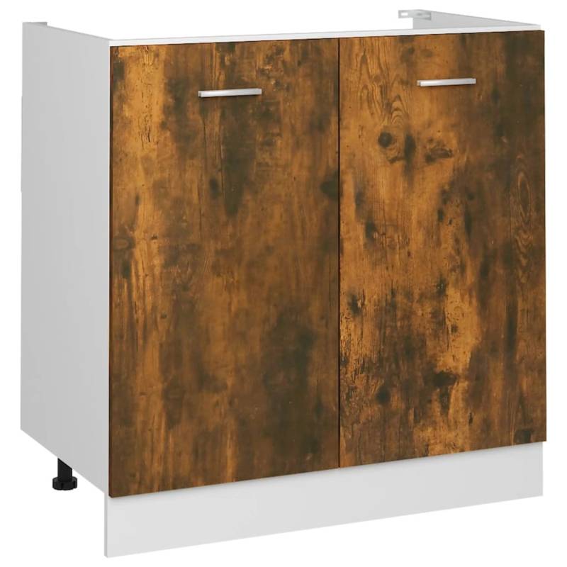 vidaXL Spülenunterschrank Räuchereiche 80x46x81,5 cm Holzwerkstoff von VIDAXL